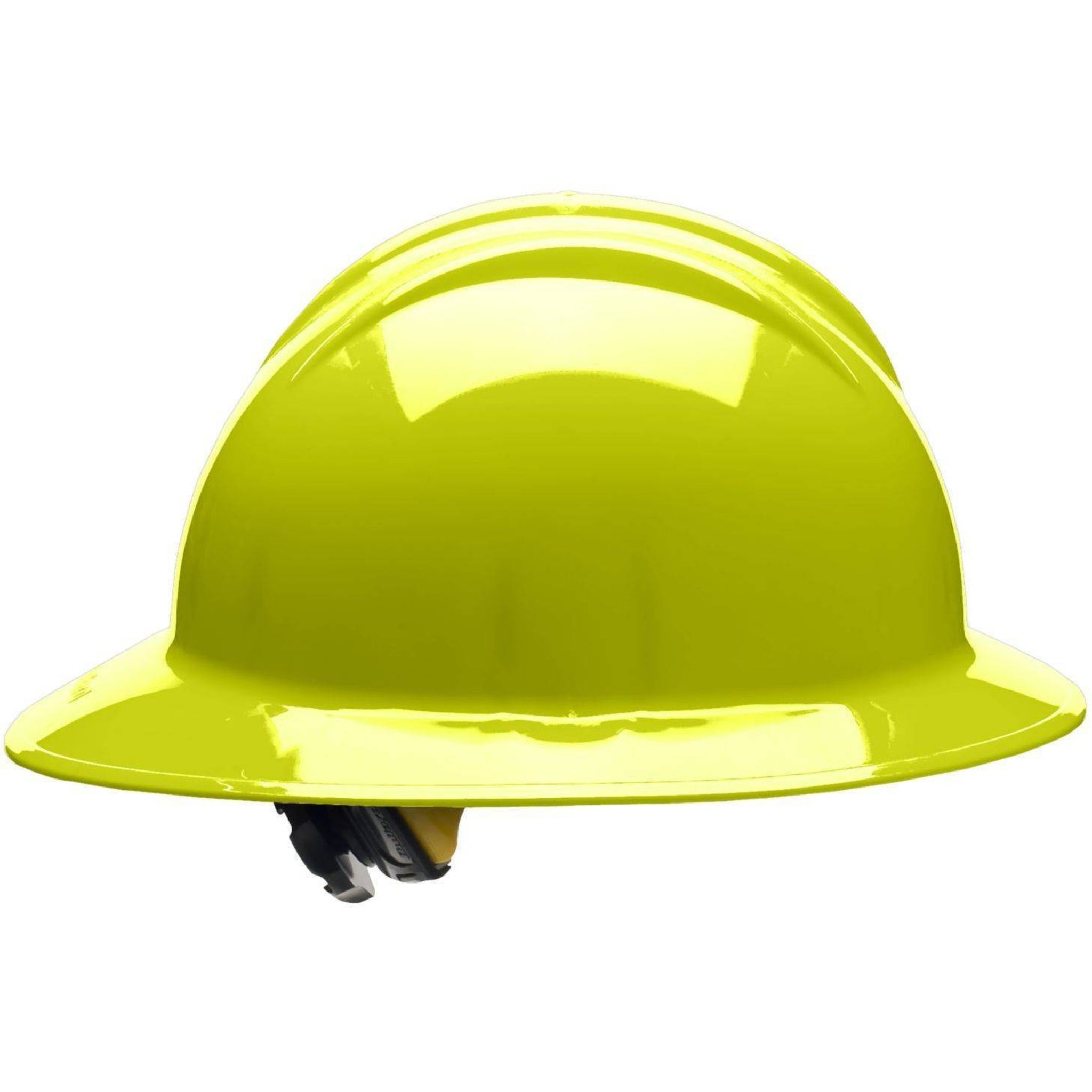 Bullard C33 33HYR 6pt Ratchet Classic Full Brim Style Hi-Viz Yellow Hard Hat 20/Case, Side View 2