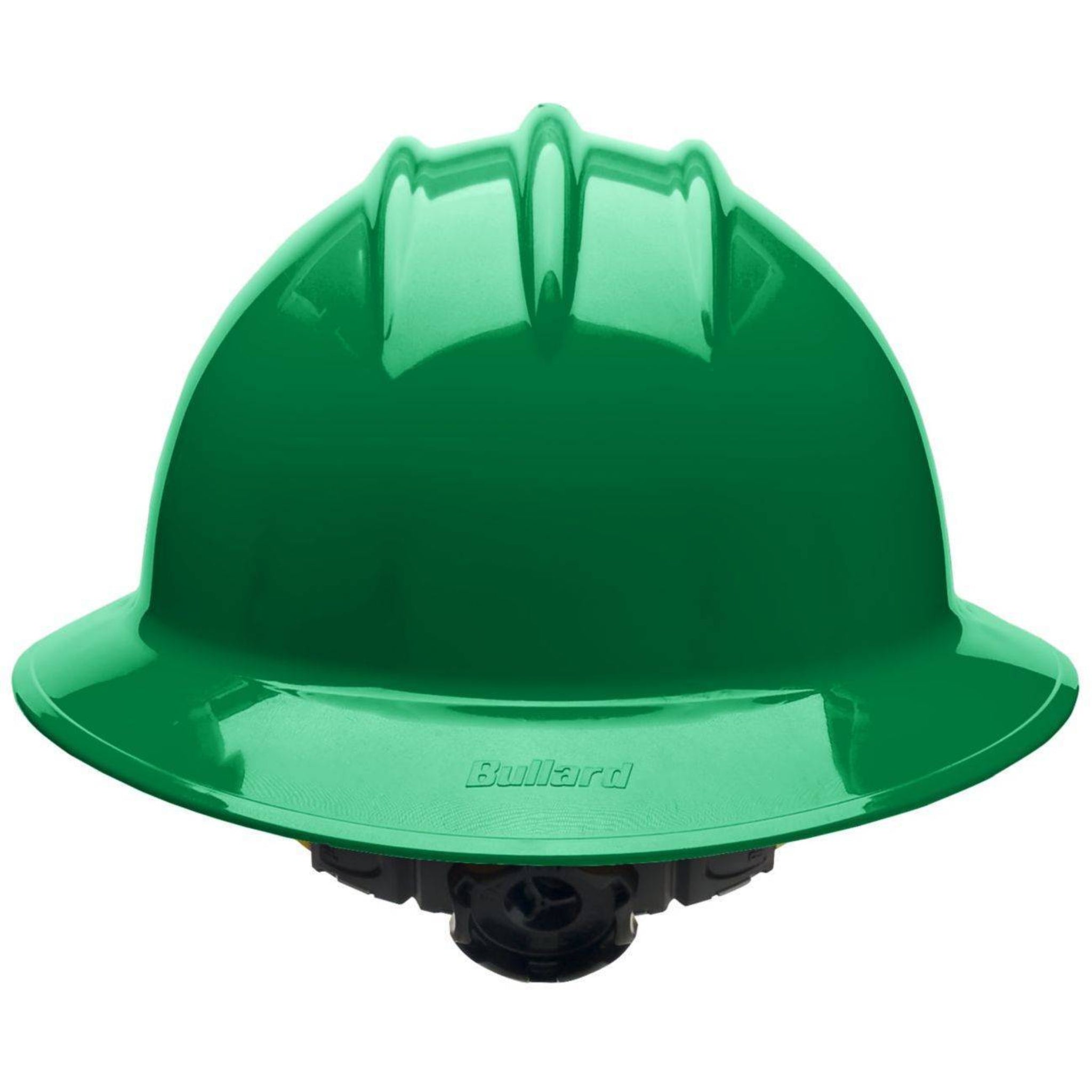 Bullard C33 33KGR 6pt Ratchet Classic Full Brim Style Kelly Green Hard Hat 20/Case, Front View