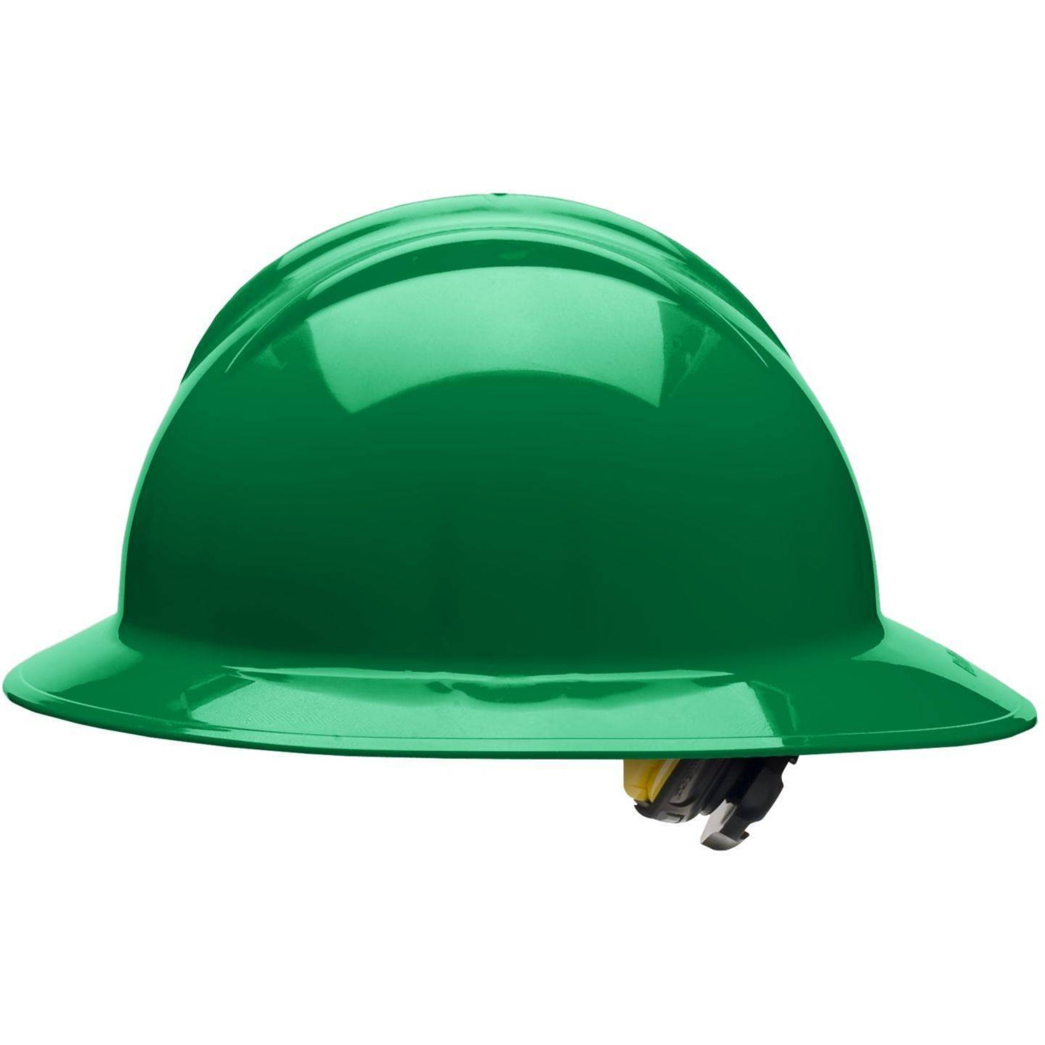 Bullard C33 33KGR 6pt Ratchet Classic Full Brim Style Kelly Green Hard Hat 20/Case, Side View