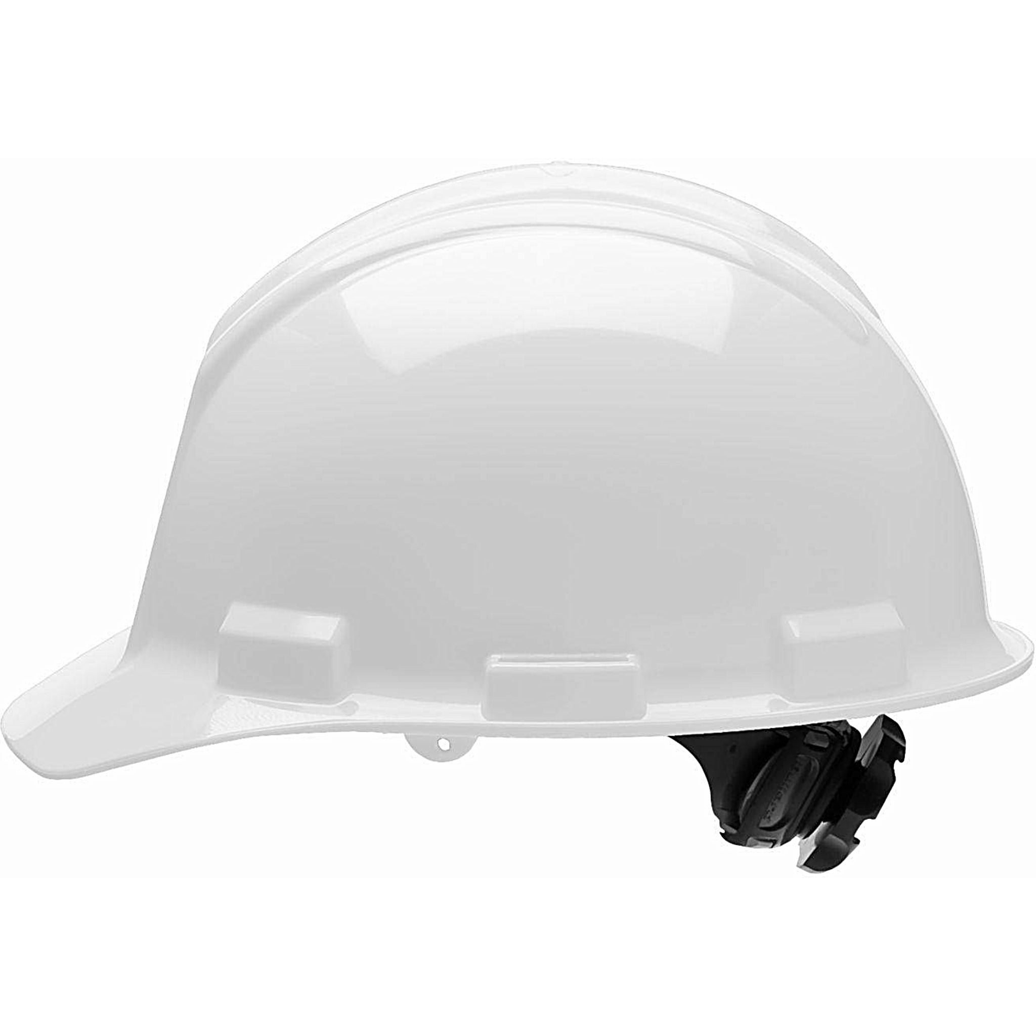 Bullard 51WHP 4pt Pinlock Poly Brow Pad, Standard Series Cap Style w/Rain Trough, White, Left Side View