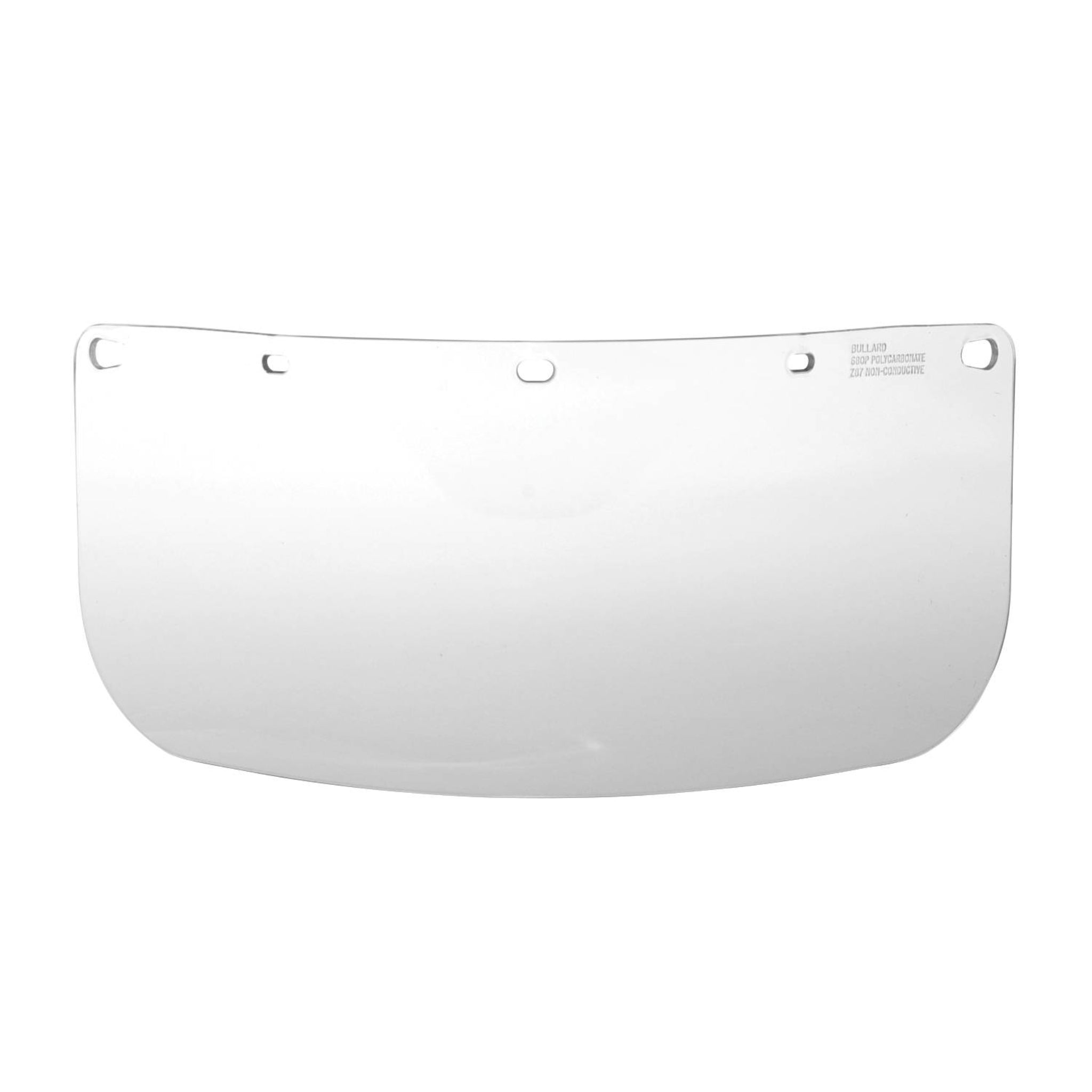 Bullard 680P Heat-formed, Multi-fit Polycarbonate Visor for Use with Bullard Brackets and Most Competitive Models, Clear, 6" x 15" x 0.080", 1 Each