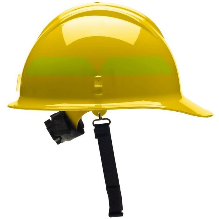 Bullard FH911CR Half Brim Wildfire Helmet, Ratchet Suspension, 1 Each, Yellow Color