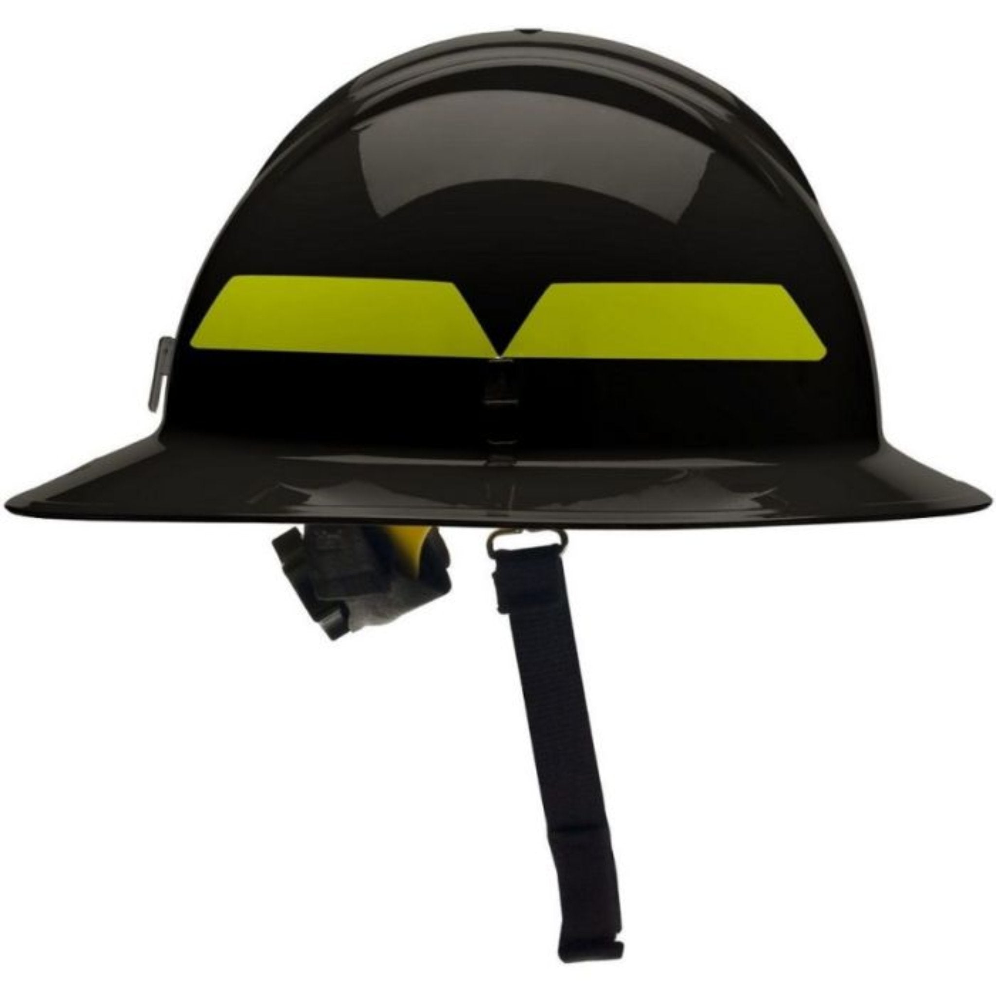 Bullard FH911HR Full Brim Wildfire Helmet, Ratchet Suspension, 1 Each, Black Color