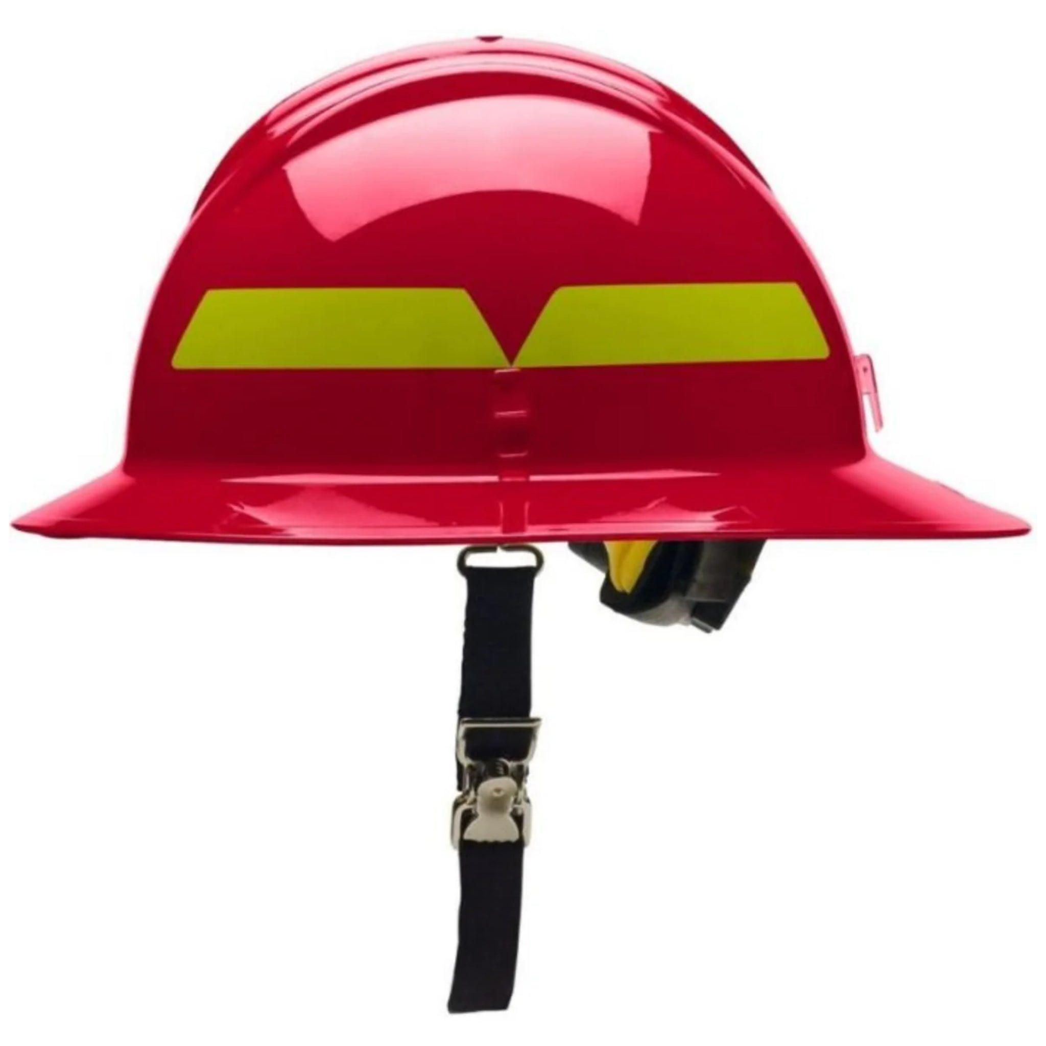 Bullard FH911HR Full Brim Wildfire Helmet, Ratchet Suspension, 1 Each, Red Color