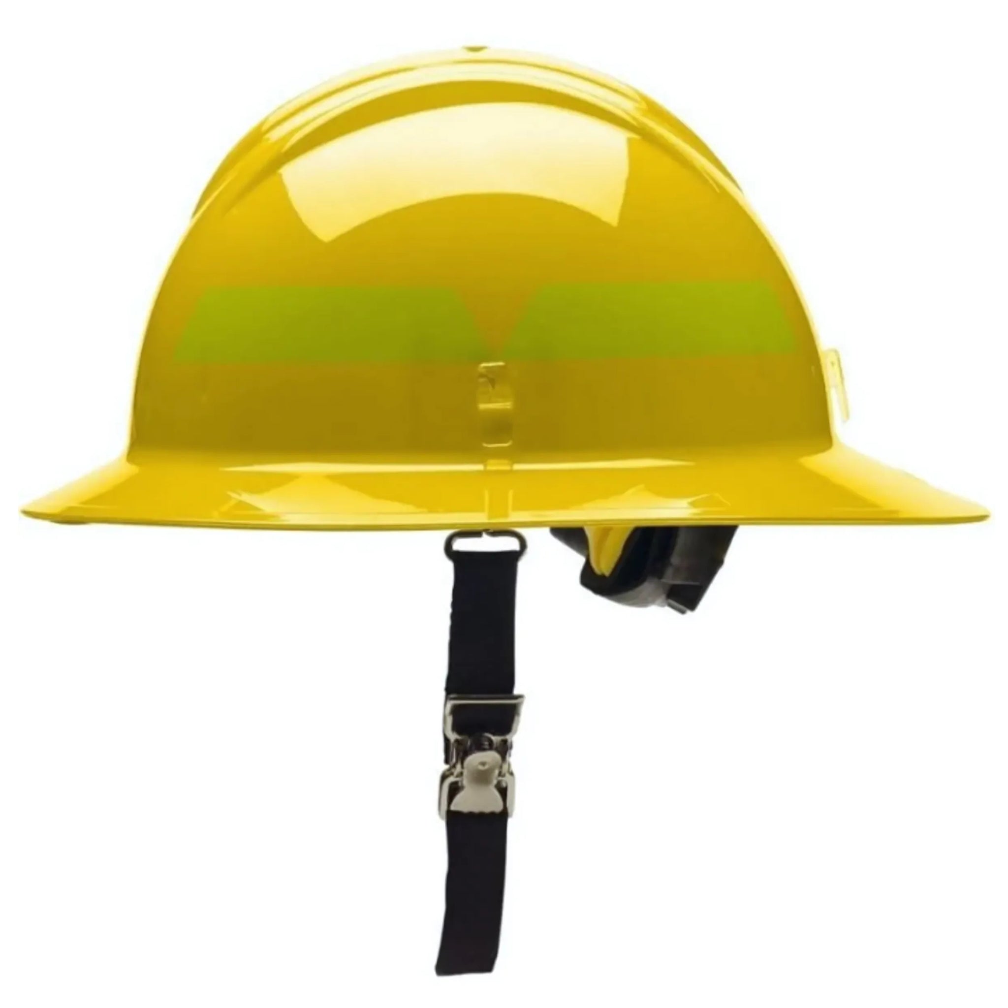 Bullard FH911HR Full Brim Wildfire Helmet, Ratchet Suspension, 1 Each, Yellow Color