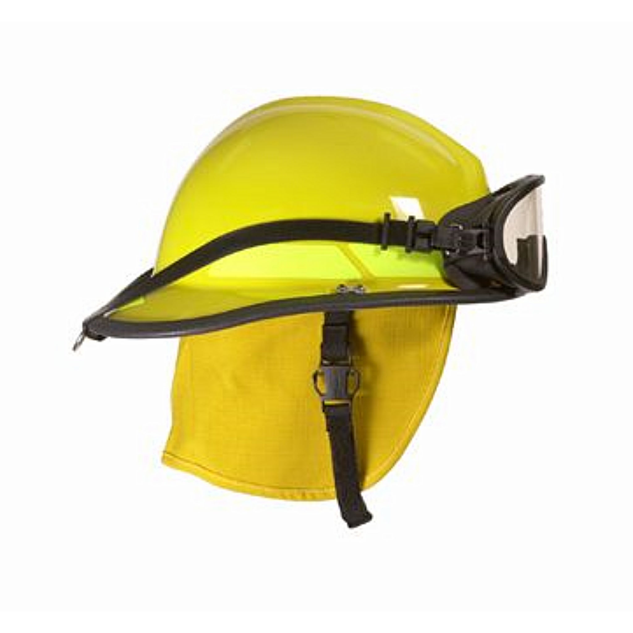 Bullard Fiberglass Fire Helmet and Goggles with TrakLite Helmet Lighting System