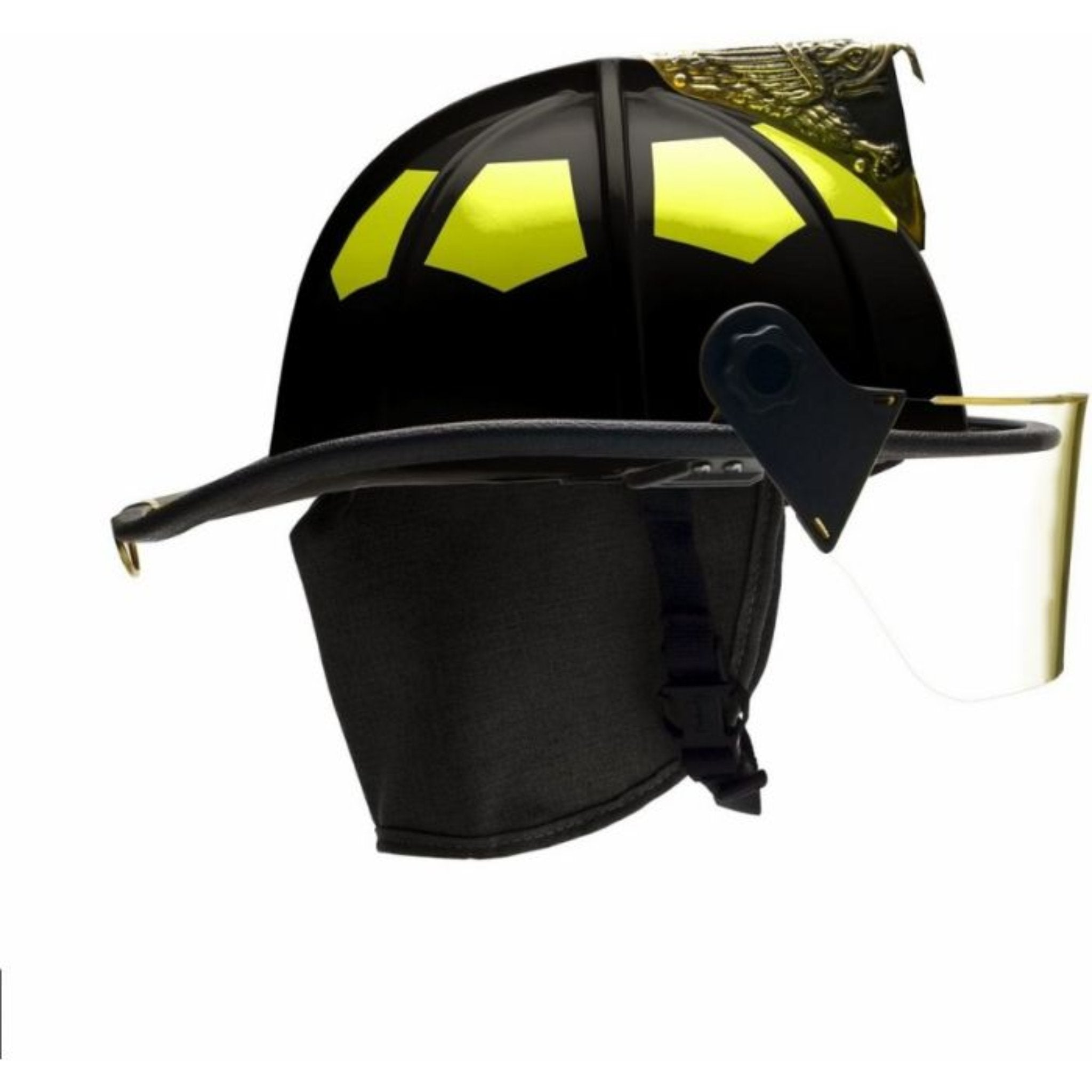 Bullard UST6 Structural Fire Helmet with 6" Brass Eagle, Matte Finish, 1 Each, Black