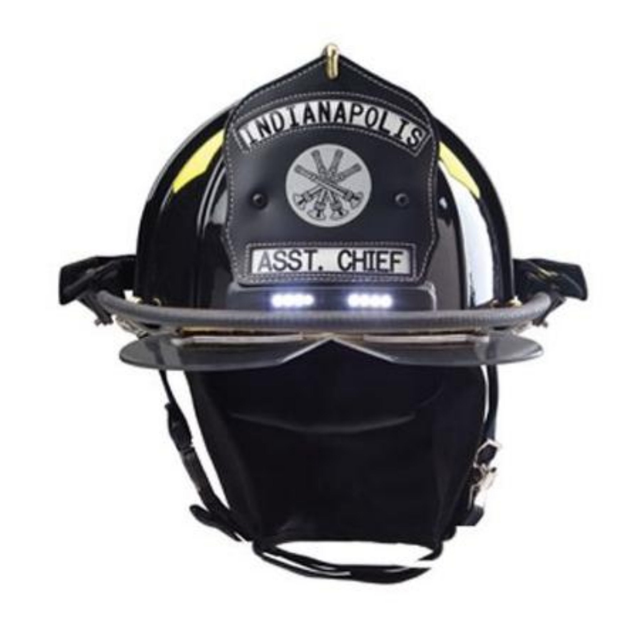 Bullard Traditional Fiberglass Fire Helmet with TrakLite Helmet Lighting System, 6in Brass Eagle