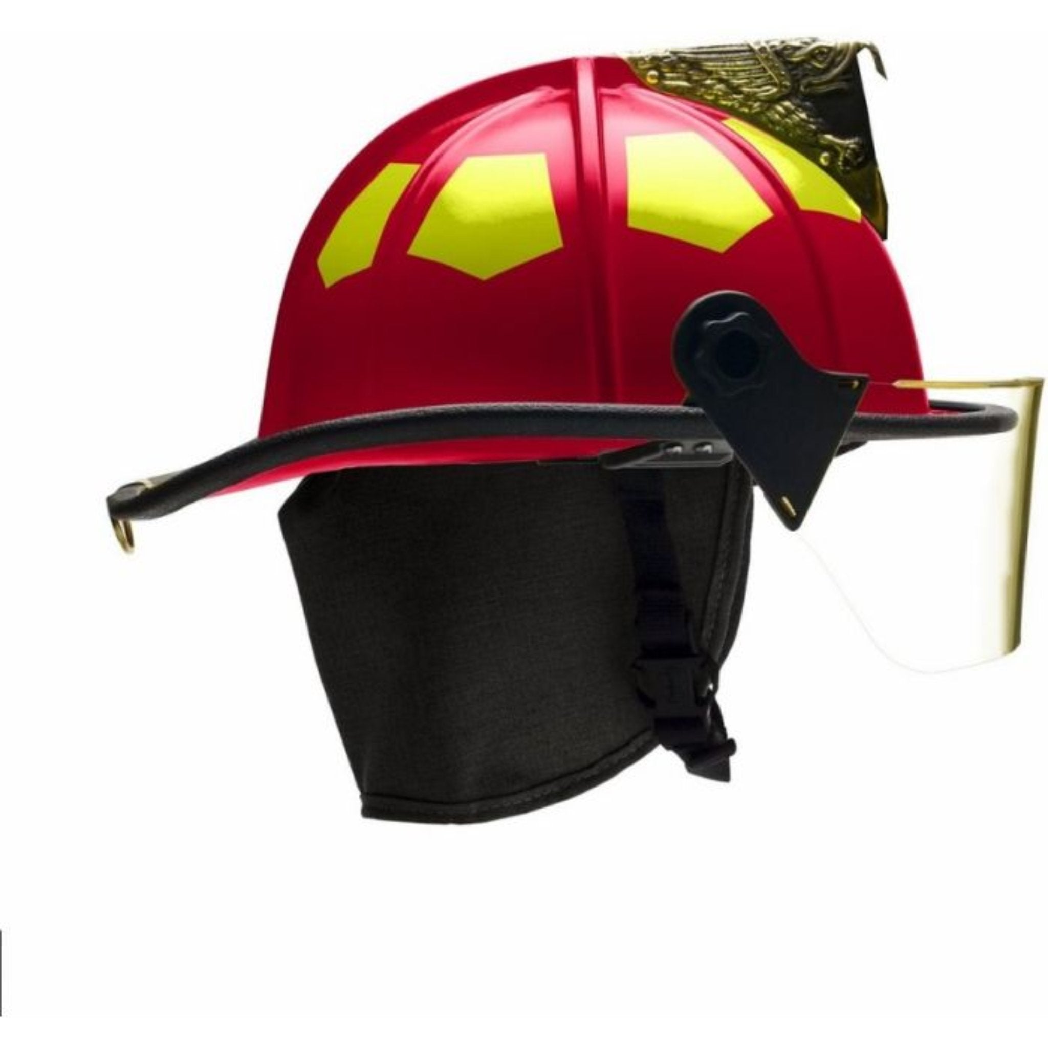 Bullard UST6 Structural Fire Helmet with 6" Brass Eagle, Matte Finish, 1 Each, Red