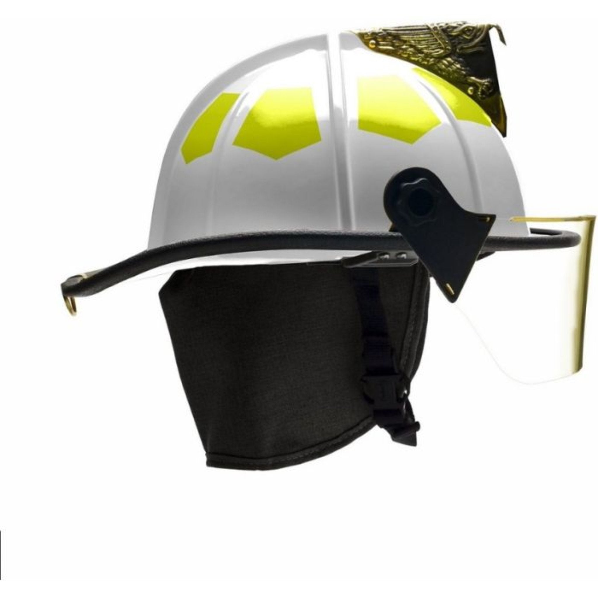 Bullard UST6 Structural Fire Helmet with 6" Brass Eagle, Matte Finish, 1 Each, White