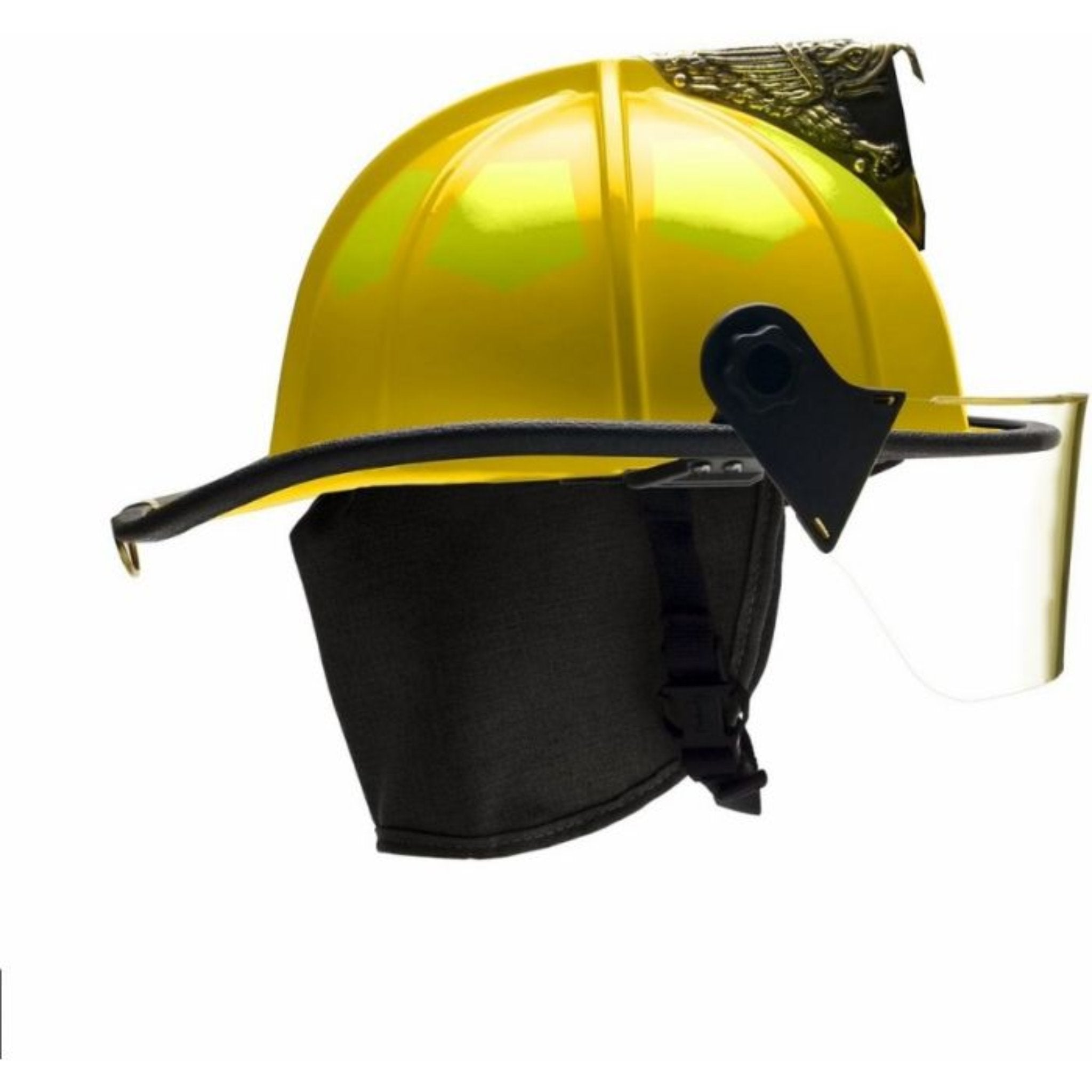 Bullard UST6 Structural Fire Helmet with 6" Brass Eagle, Matte Finish, 1 Each, Yellow