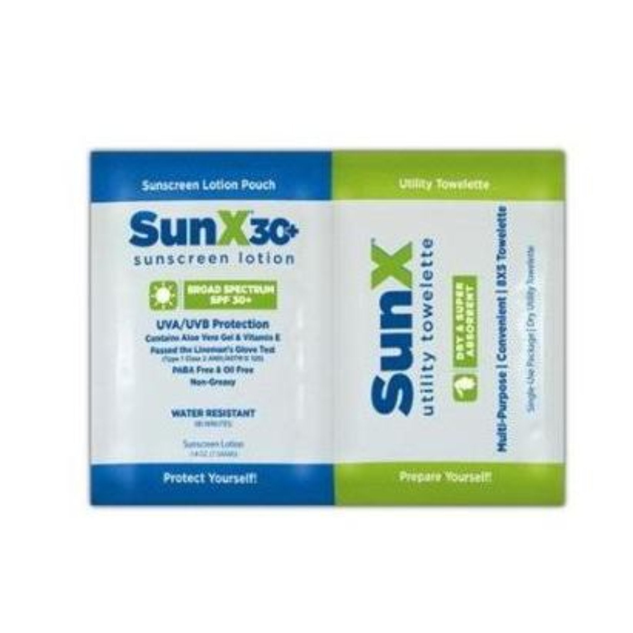 SunX Bulk Pack Sunscreen Towelettes, Case of 300