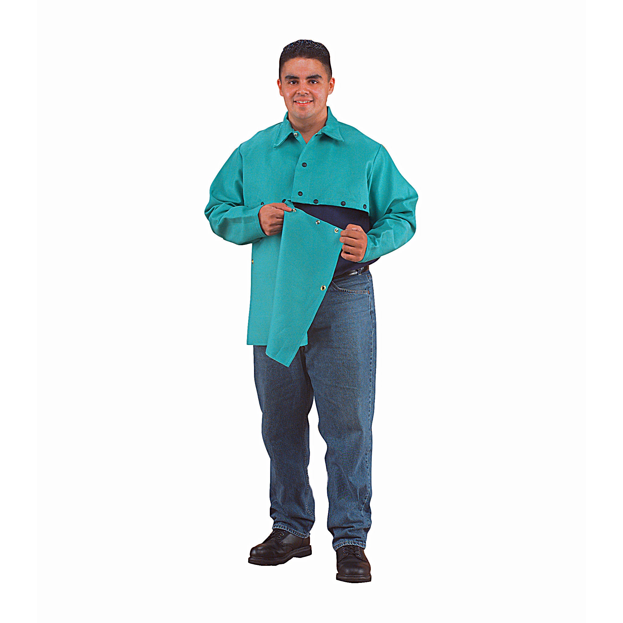 Chicago Protective Apparel 577-GR 9 Oz Flame-Resistant Cotton Cape Sleeve, Green, 1 Each, Image 2