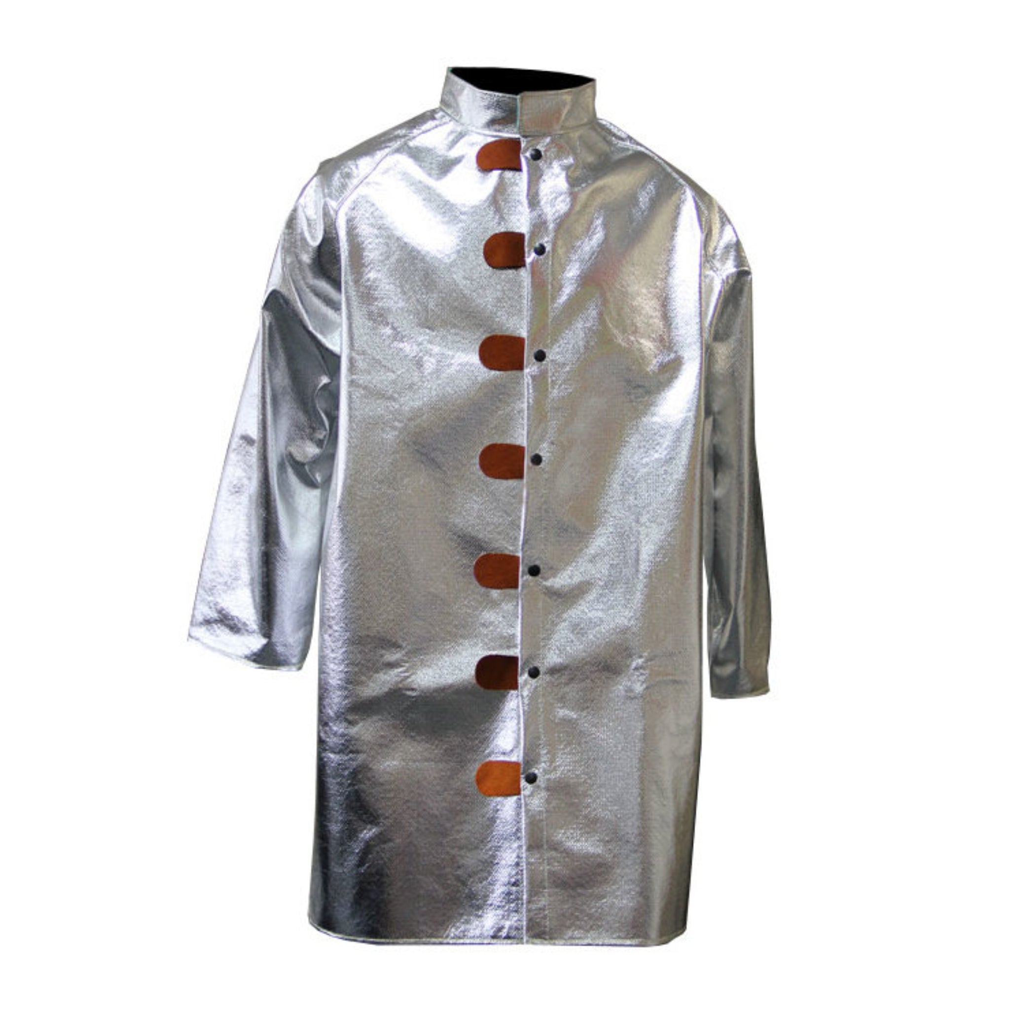 Chicago Protective Apparel 602-ACK 19 Oz Aluminized Carbon Kevlar Style-A 45" Coat, Silver, 1 Each, Main Image