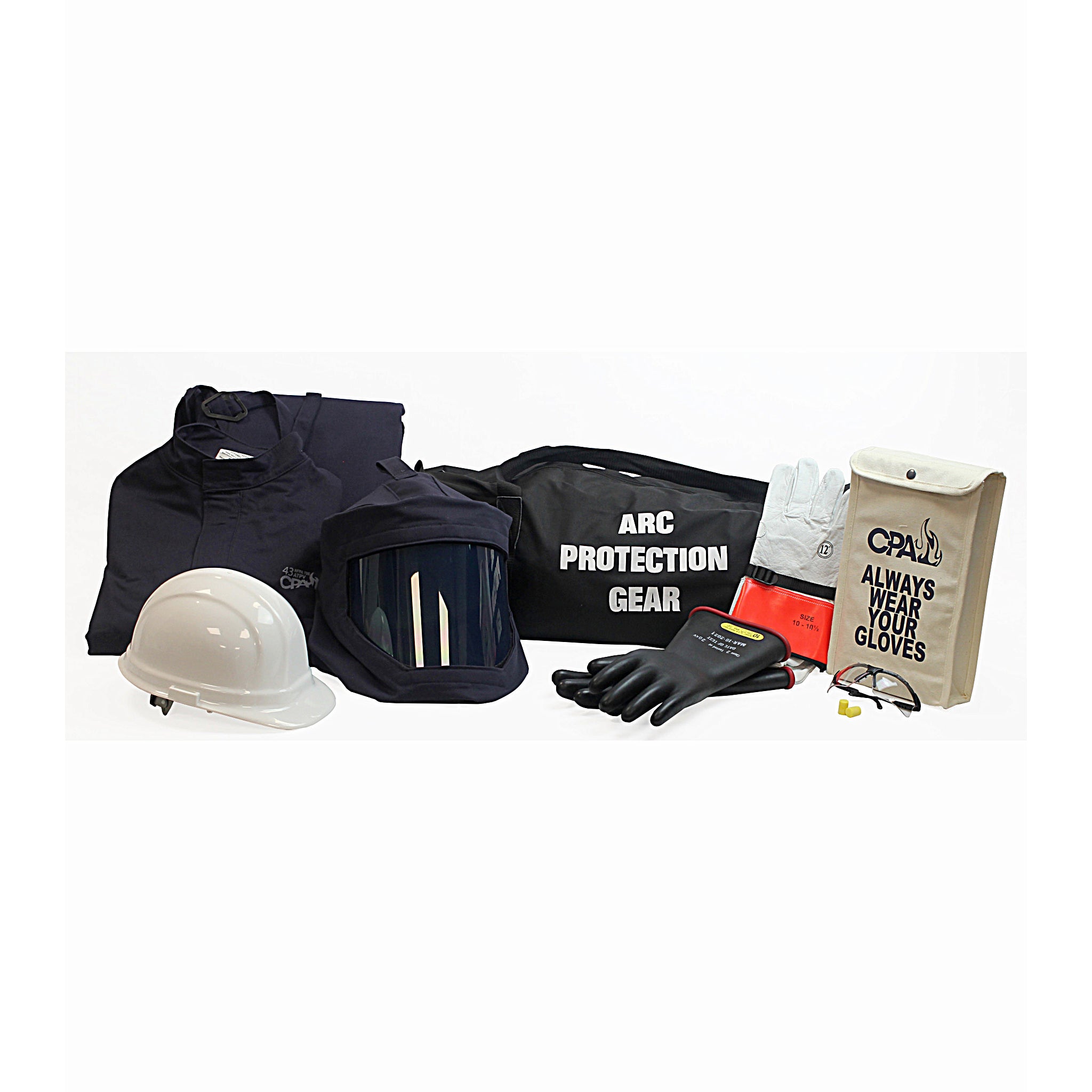 Chicago Protective Apparel AG43 Category 4 Arc Flash 43 Cal Jacket and Bib Kit, Navy, 1 Each