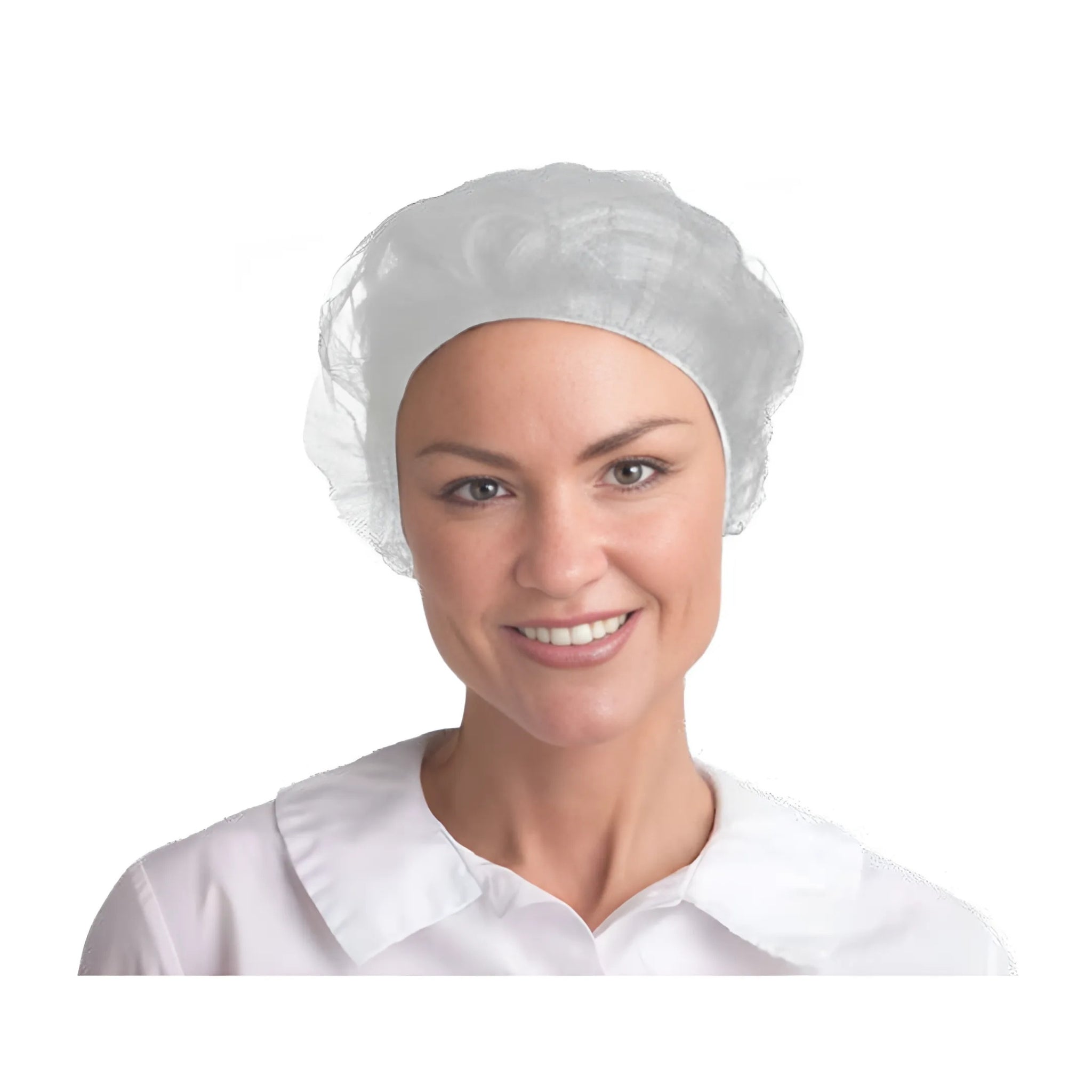 Cordova HN24W/10 Nylon Hair Net, White, 24 Inches, Bag of 100, In Use