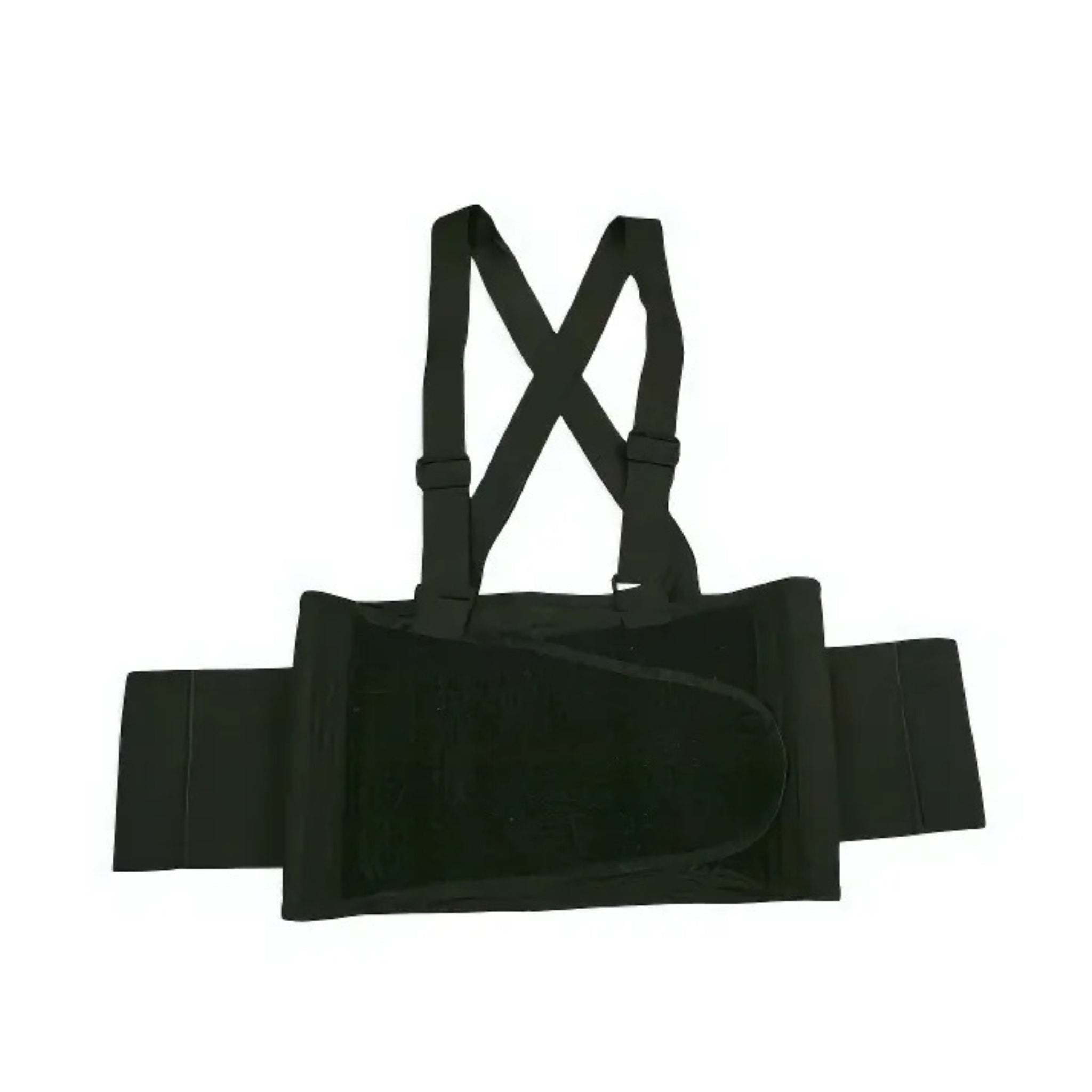 Cordova SB Tapered Back Support Belt with Attached Suspenders, Black, 1 Each, Open View