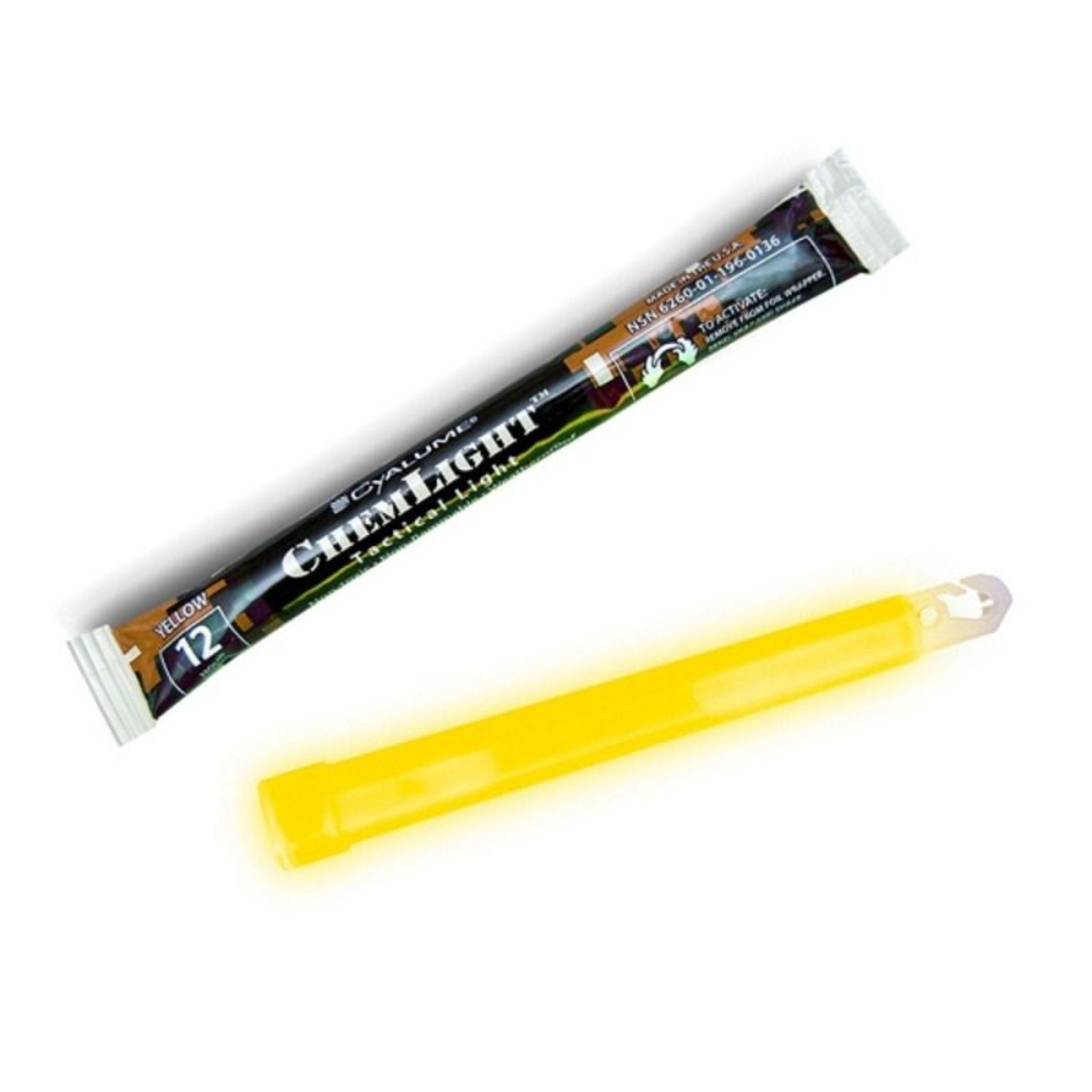 Cyalume 9-08082 SnapLight Lightsticks, 6" Size, Case of 500, Yellow