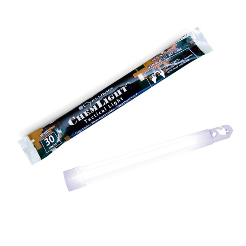 Cyalume 9-08093 SnapLight Lightsticks, 6" Size, Case of 500, White