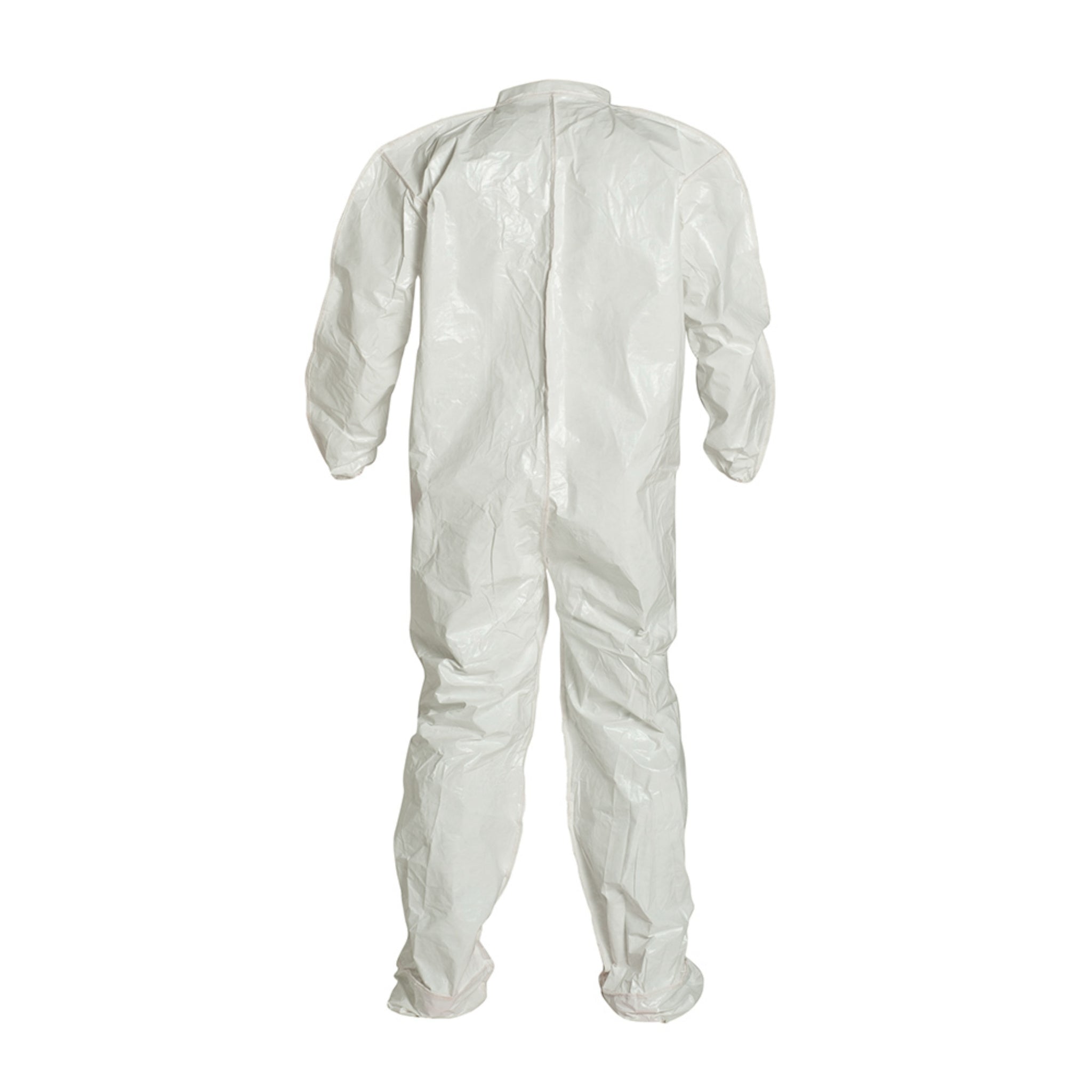 DuPont Tychem 4000 SL121BWH Coverall, Elastic Wrists, Attached Socks, back view