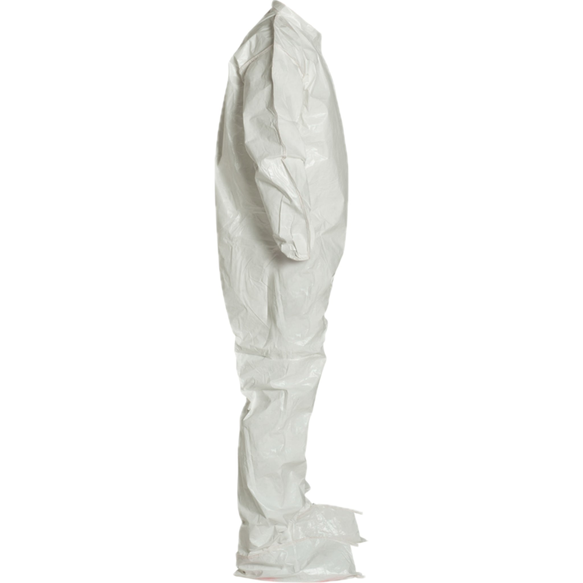 DuPont Tychem 4000 SL121BWH Coverall, Elastic Wrists, Attached Socks, right side view