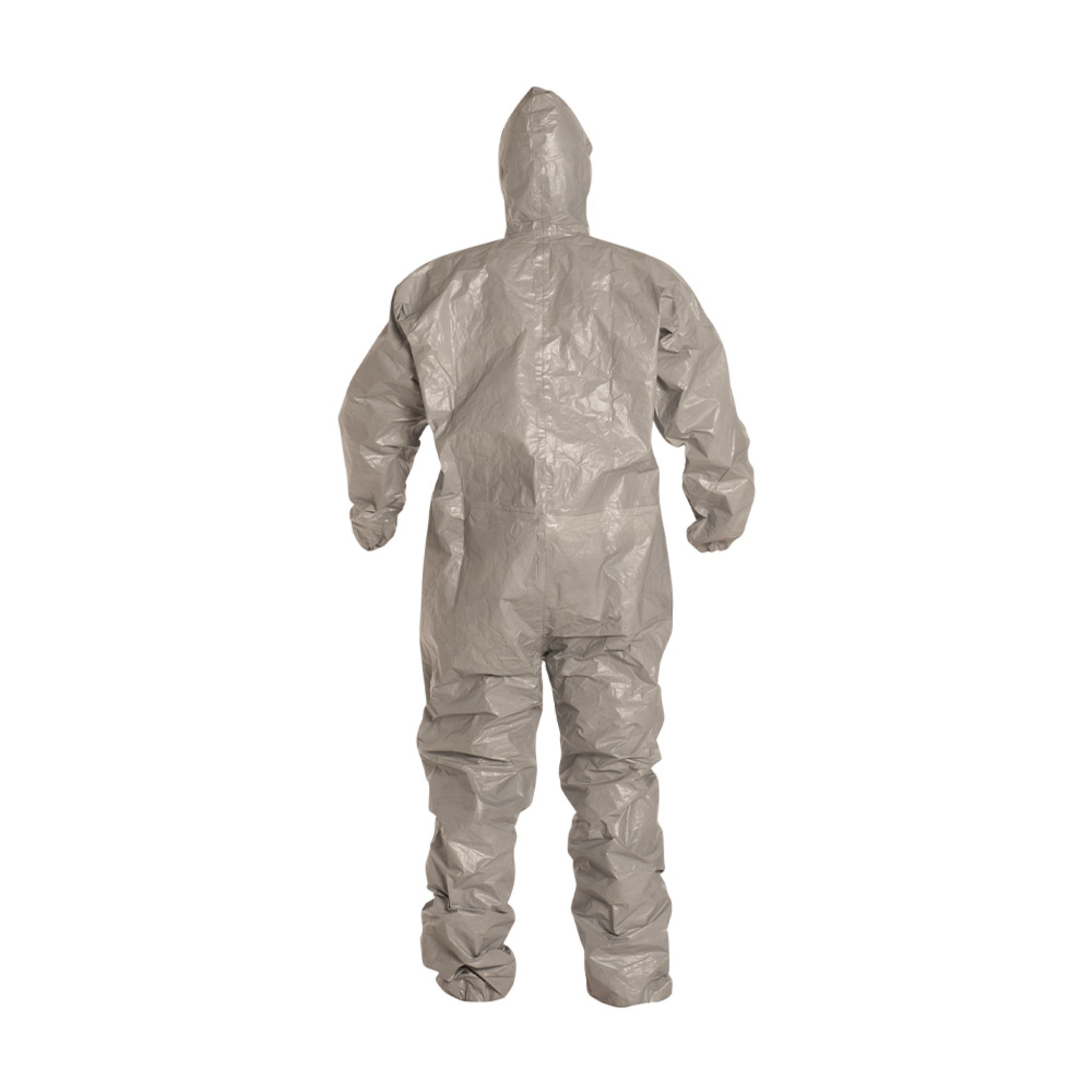 DuPont Tychem 6000 TF145TGY Chemical Protective Coveralls, Respirator Fit Hood, Elastic Wrists, Elastic Ankles, back view