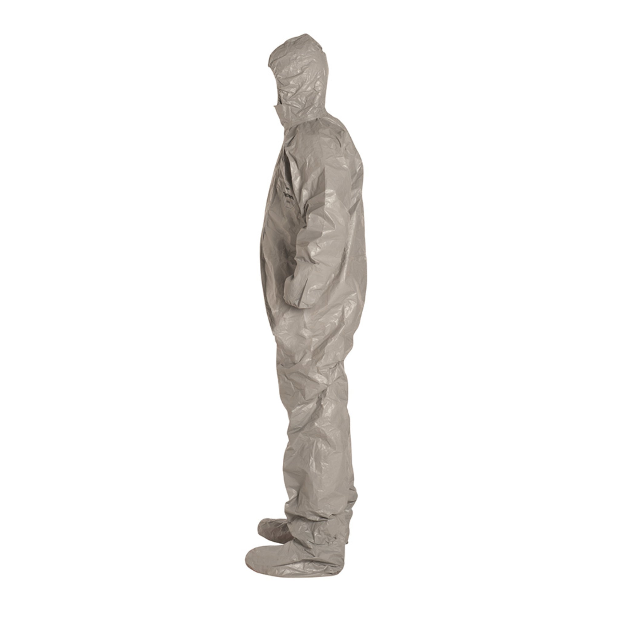 DuPont Tychem 6000 TF169TGY Chemical Protective Coverall, Respirator Fit Hood, left side view