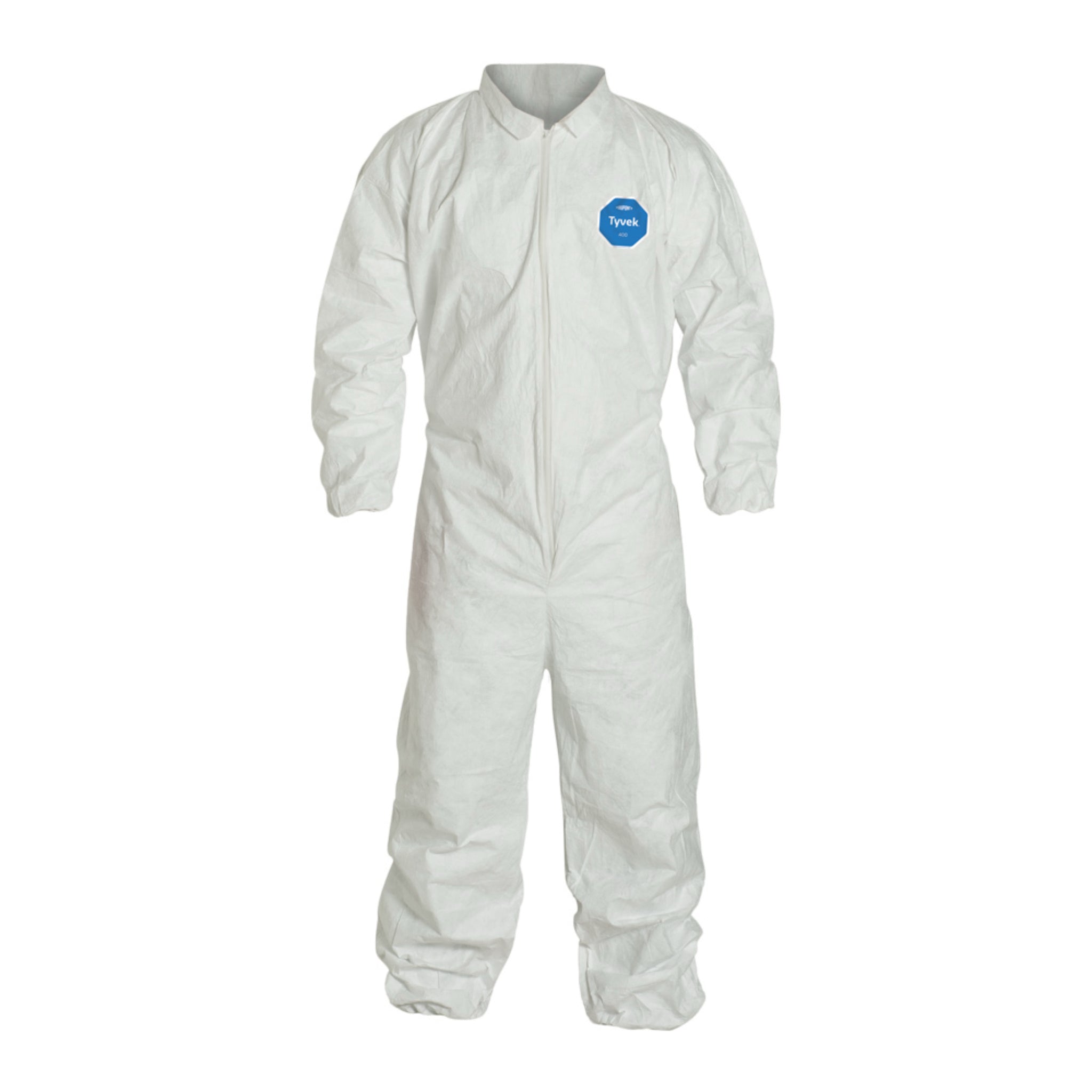 DuPont TY125SWH Tyvek 400 Coverall with Elastic Wrists and Ankles, Main Image, Front View