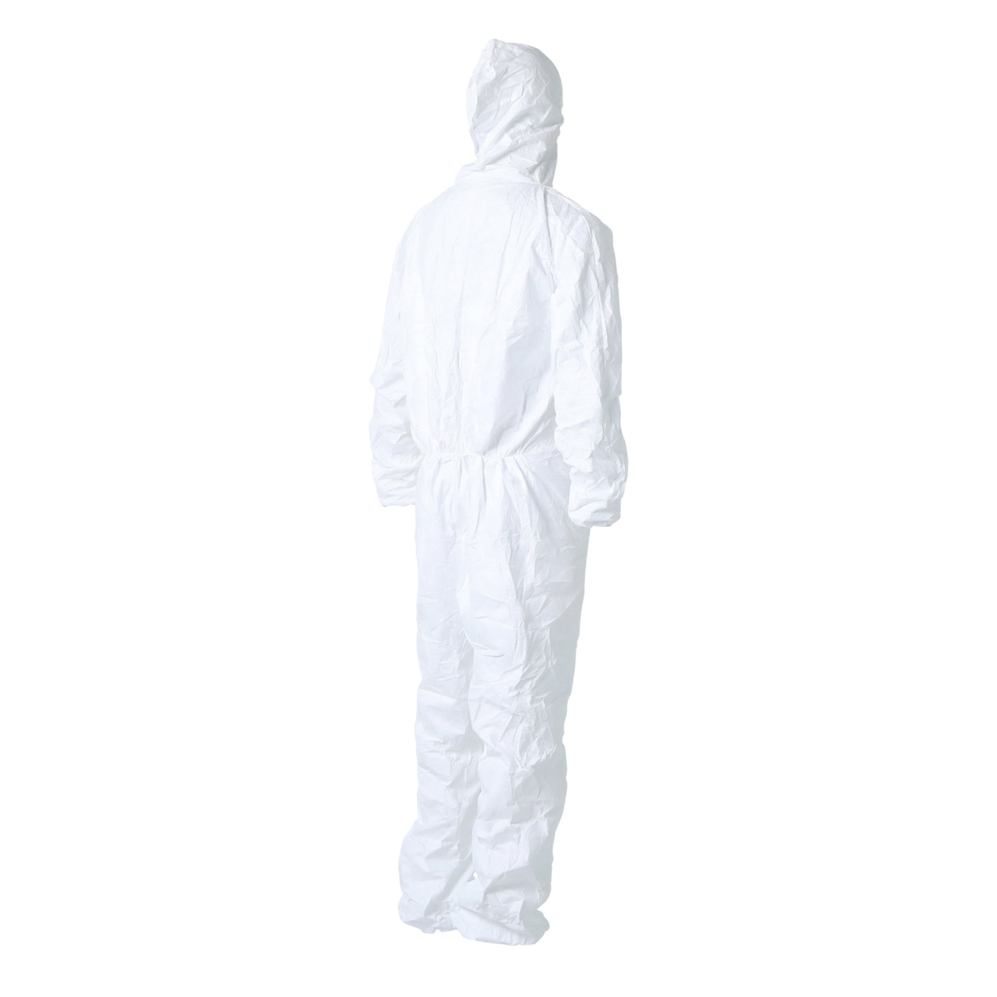 DuPont TY127SWH Tyvek 400 Coverall, Respirator Fit Hood, Elastic Wrists and Ankles, Back Right Partial View