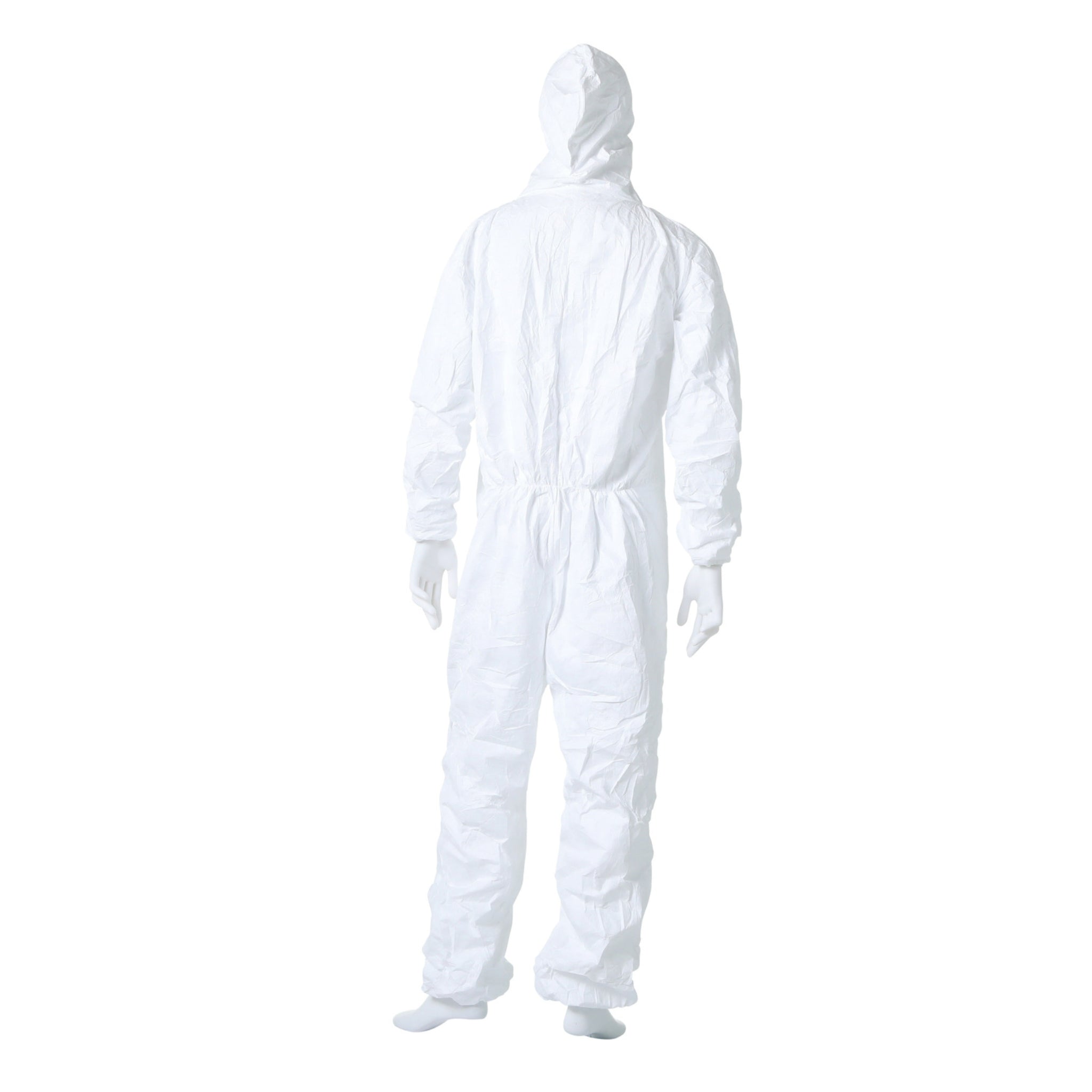 DuPont TY127SWH Tyvek 400 Coverall, Respirator Fit Hood, Elastic Wrists and Ankles, Back View