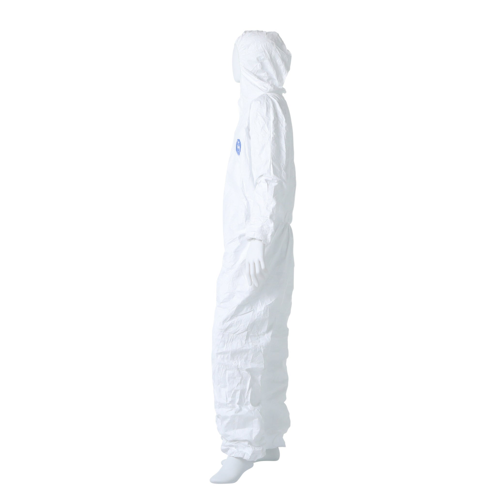 DuPont TY127SWH Tyvek 400 Coverall, Respirator Fit Hood, Elastic Wrists and Ankles, Left Side View