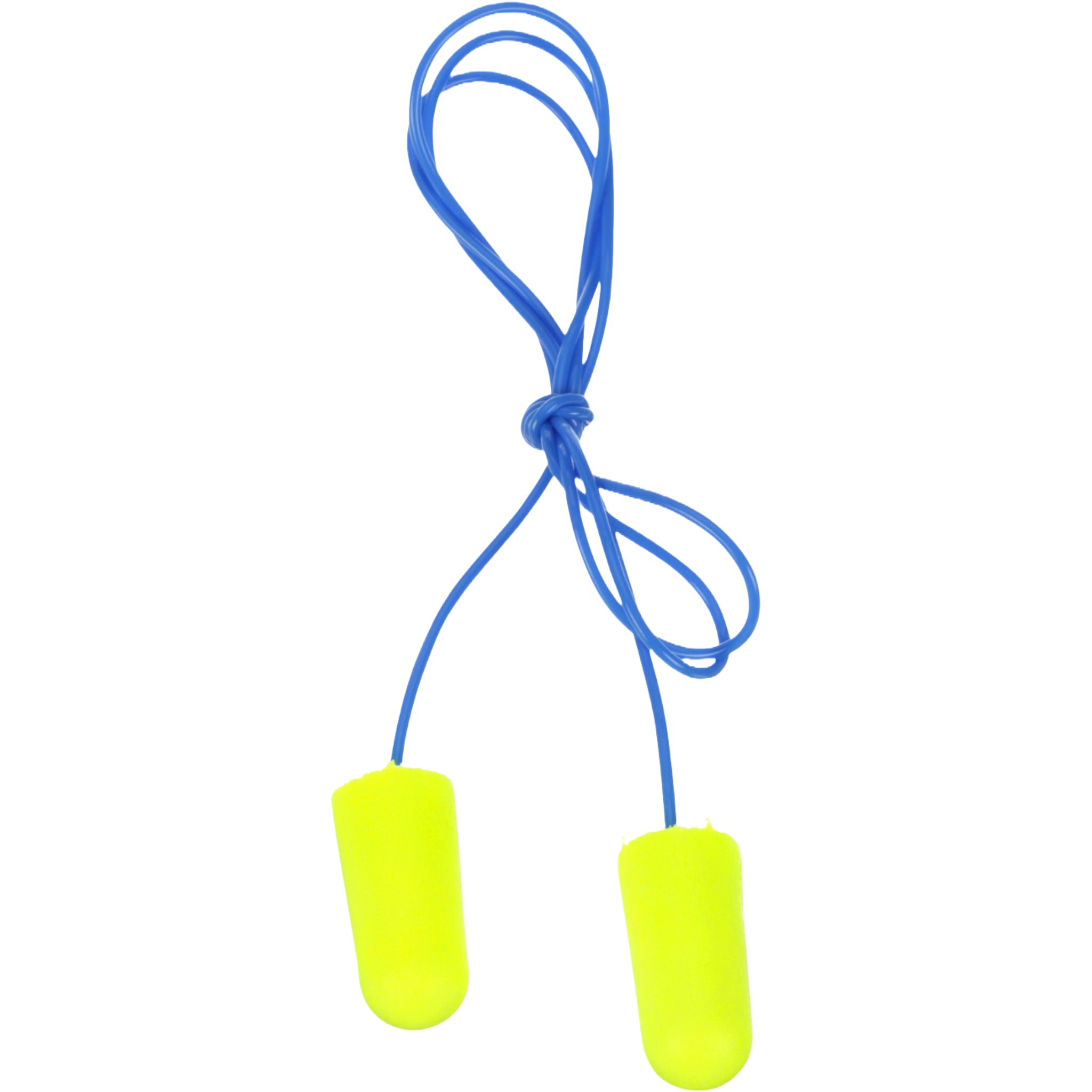 3M E-A-Rsoft Yellow Neons 311-1250 Corded Earplugs, Front View