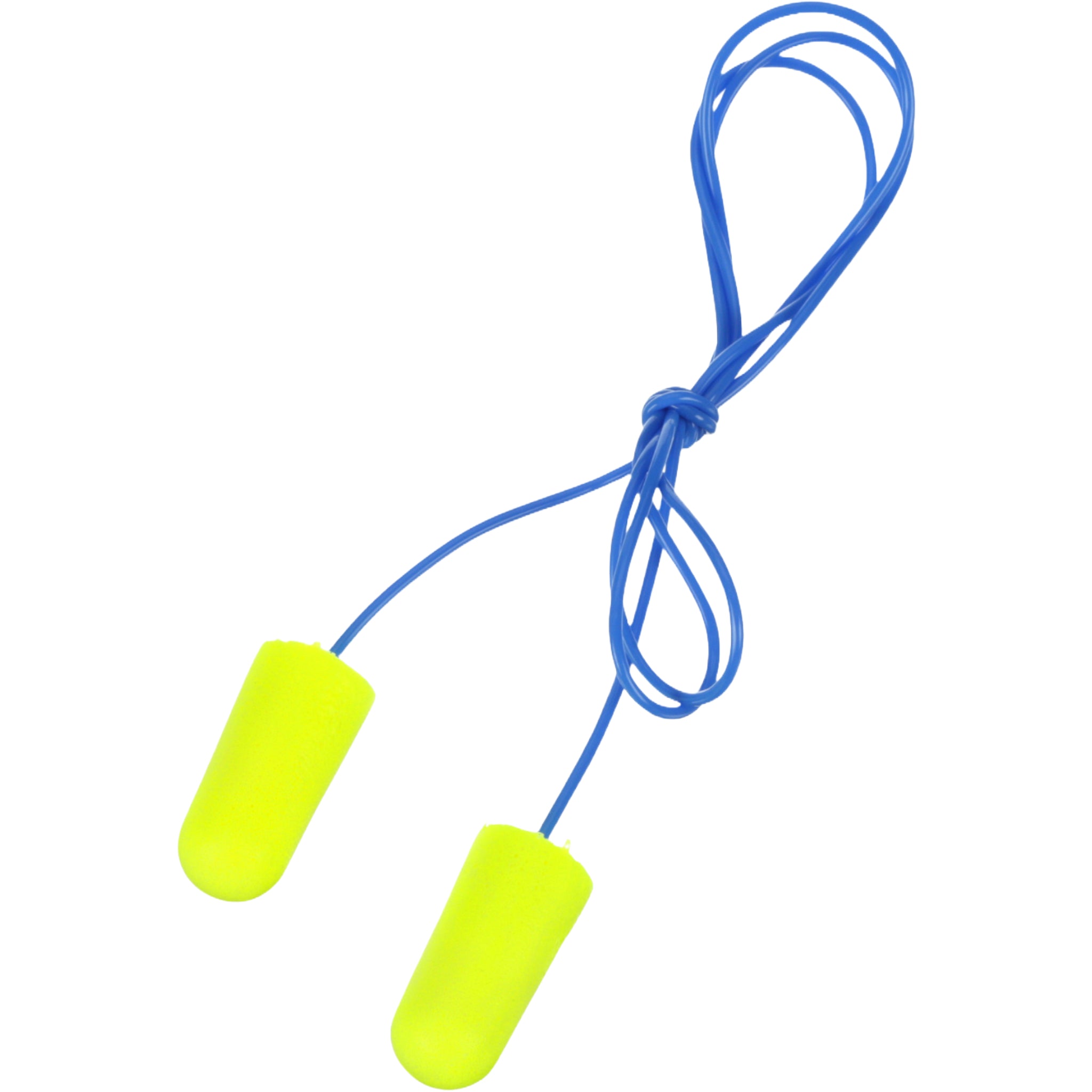 3M E-A-Rsoft Yellow Neons 311-1250 Corded Earplugs, Left Side View