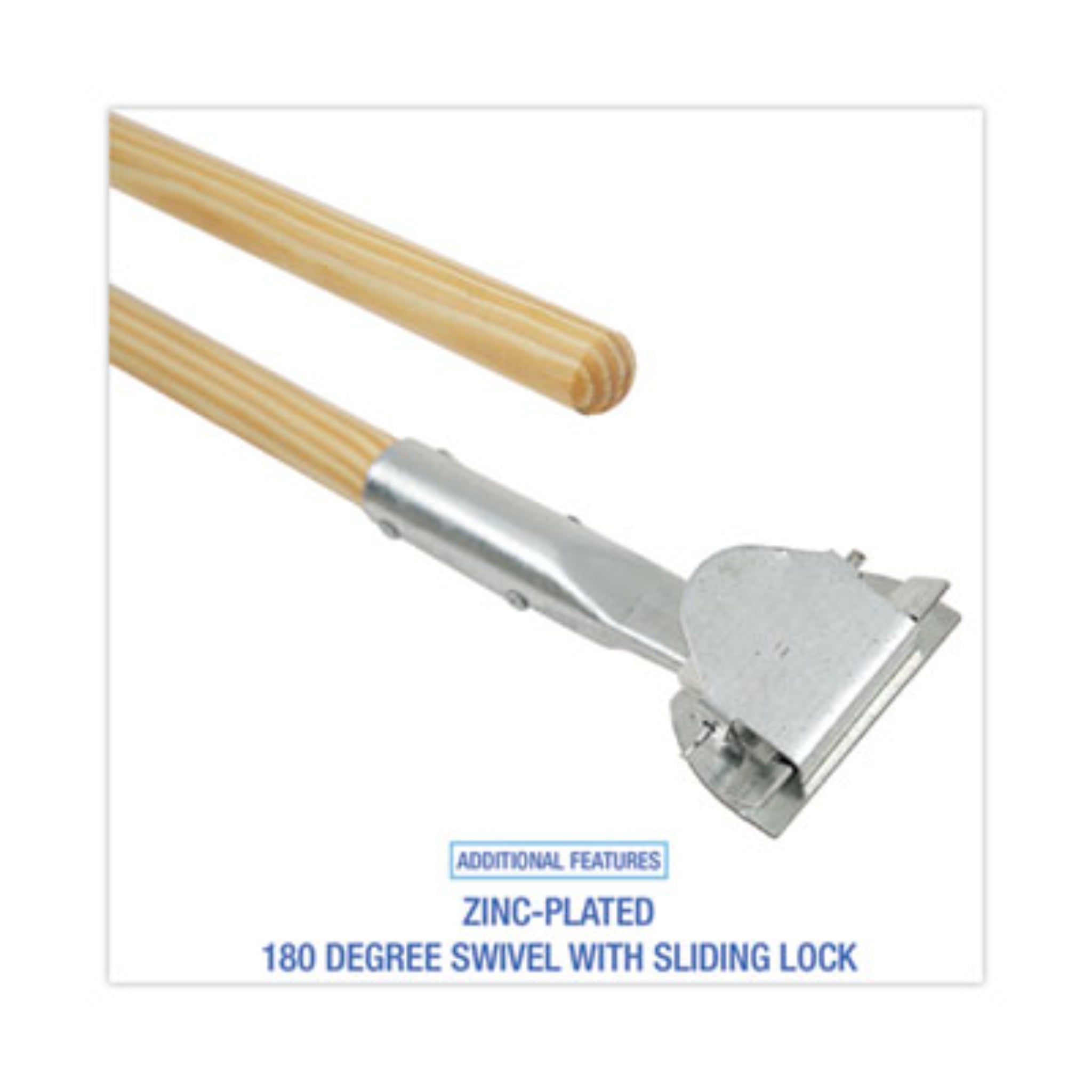 BOARDWALK BWK1490 Clip-On Dust Mop Handle, Zinc Plated Sliding Lock