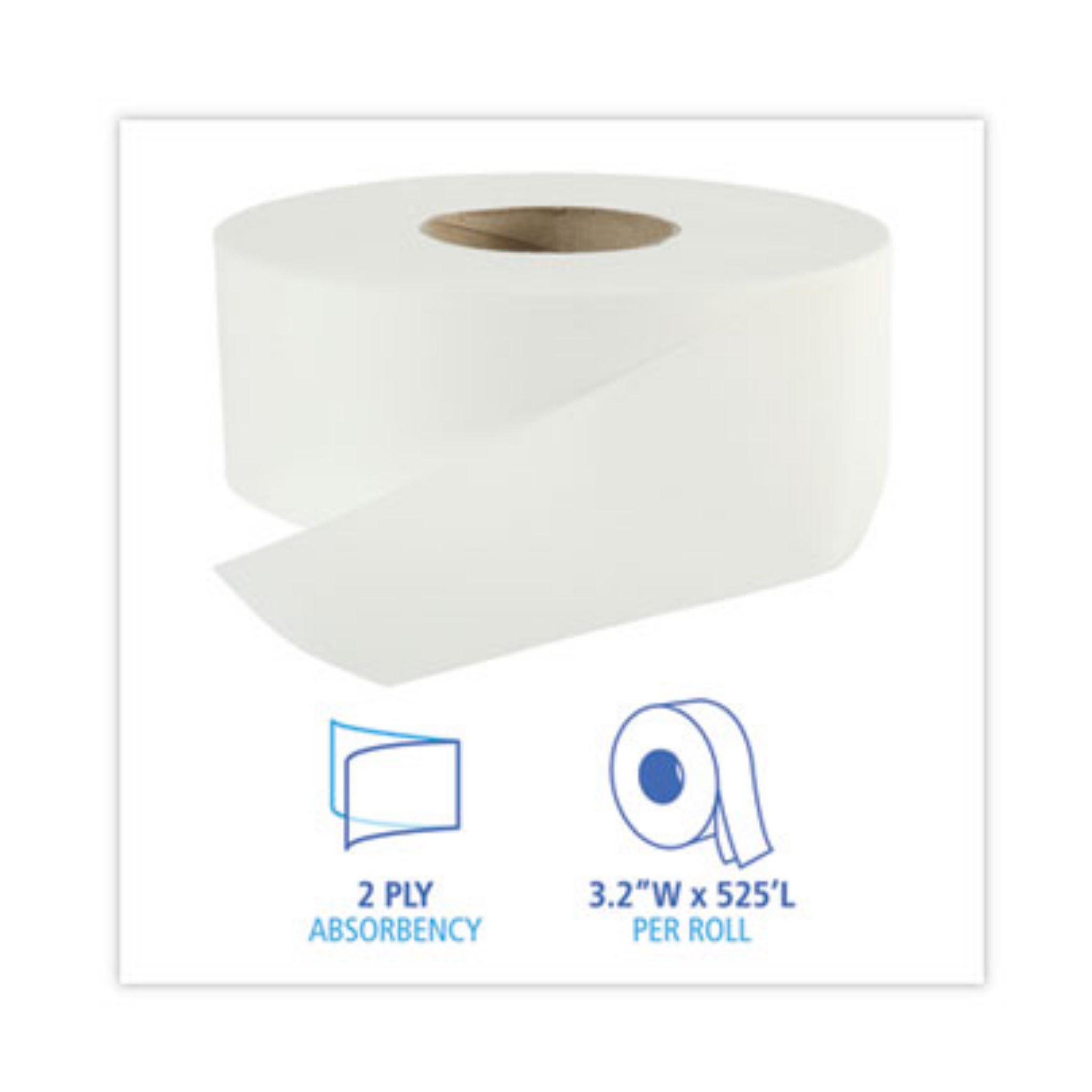 BOARDWALK BWK410320 Jumbo Roll Bathroom Tissue, Features