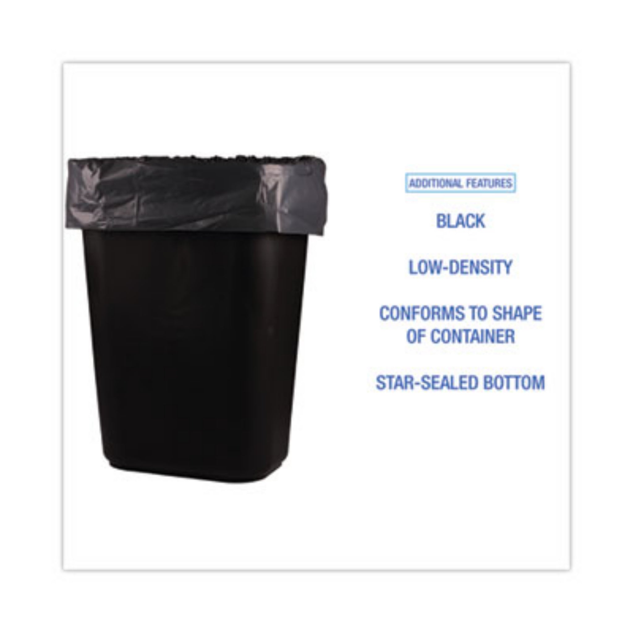 BOARDWALK BWK510 Low-Density Waste Can Liners, Features