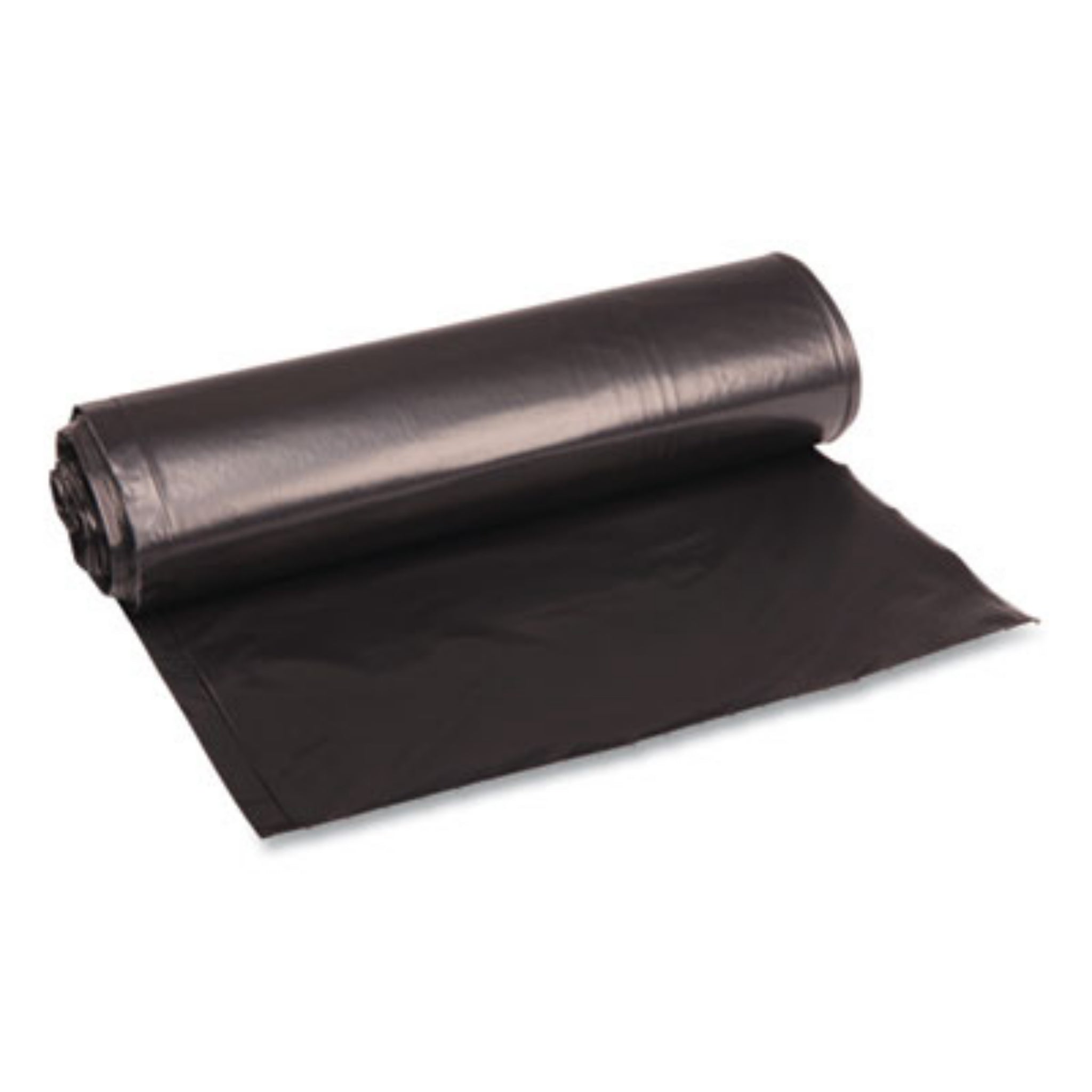 BOARDWALK BWK516 Recycled Low-Density Polyethylene Can Liners, 33 gal, 1.2 mil, 33" x 39", Black, Carton of 10 Rolls
