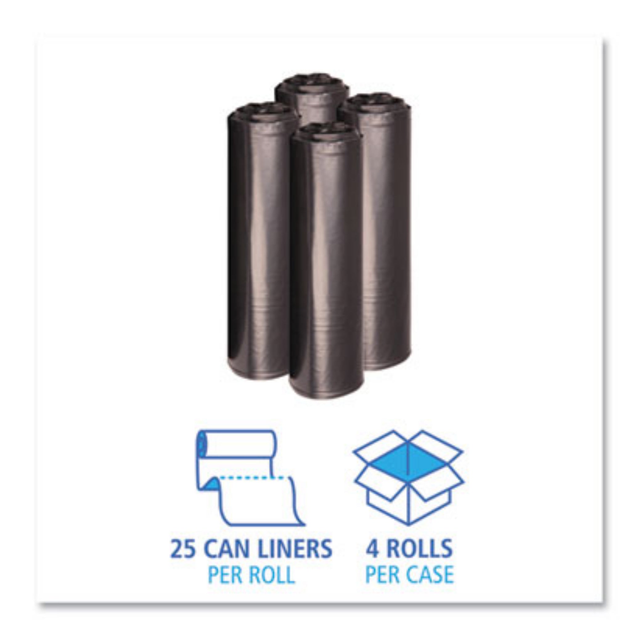 BOARDWALK BWK516 Recycled Low-Density Polyethylene Can Liners, 4 Rolls