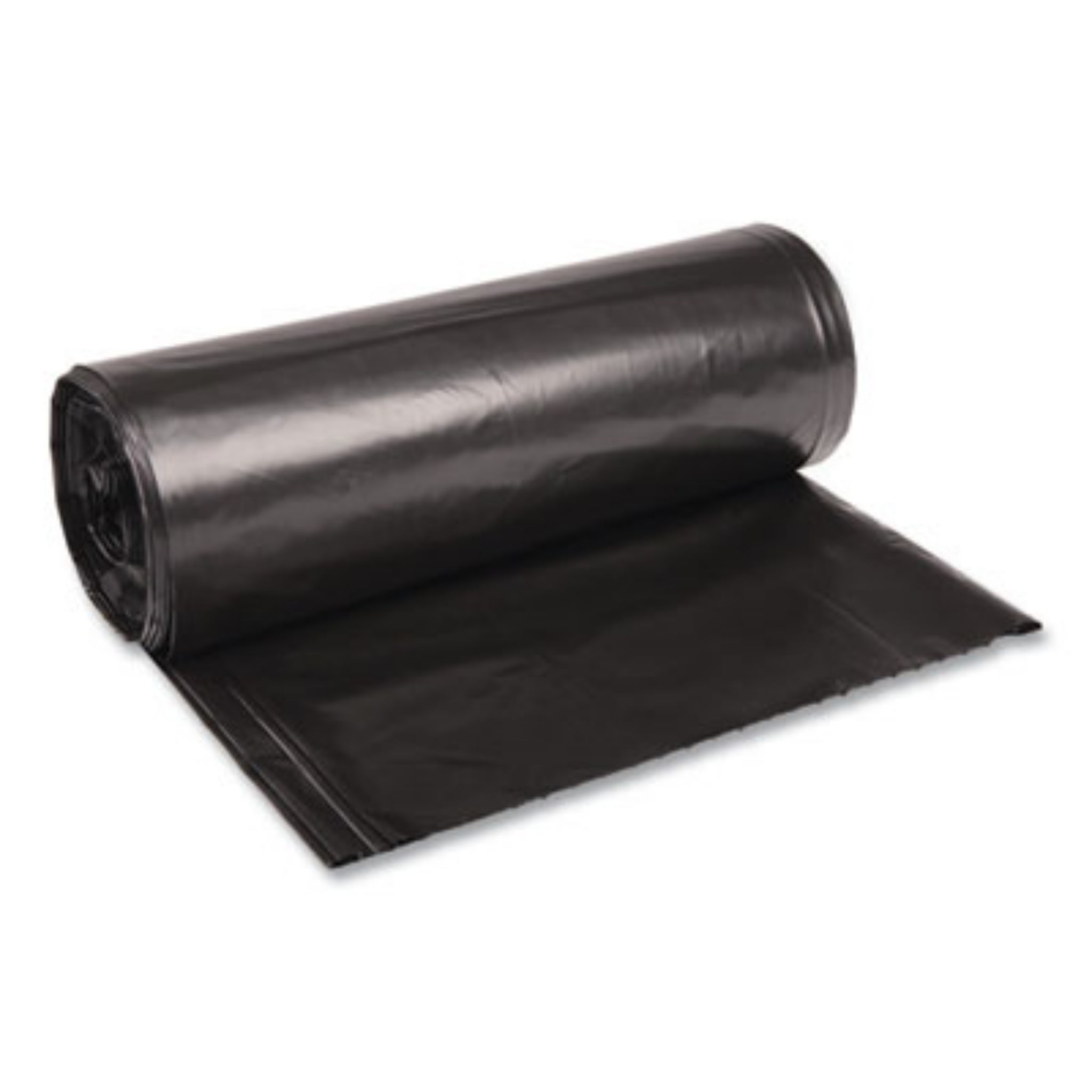 BOARDWALK BWK523 Recycled Low-Density Polyethylene Can Liners, 60 gal, 1.6 mil, 38" x 58", Black, Carton of 10 Rolls