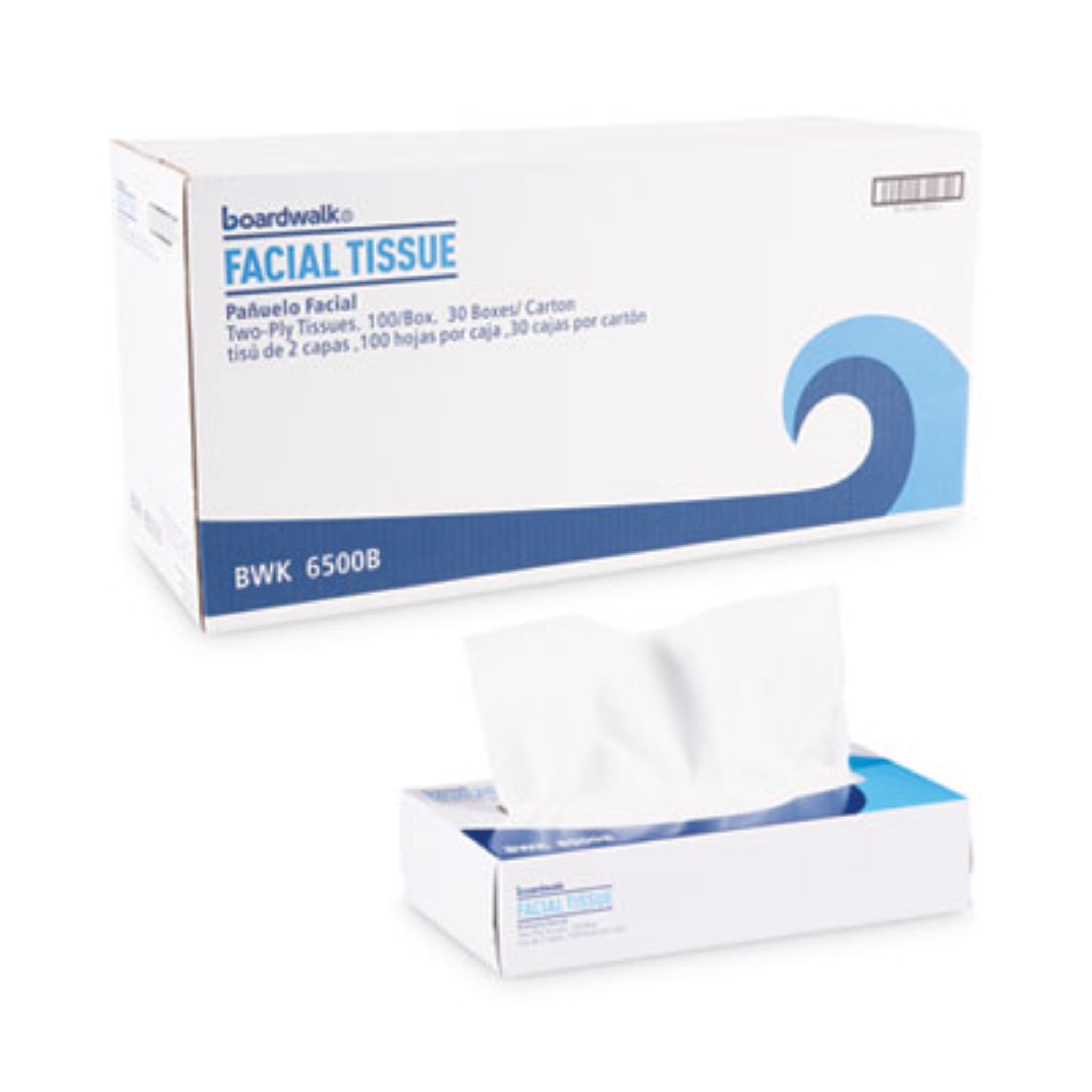 BOARDWALK BWK6500B Office Packs Facial Tissue, Front View