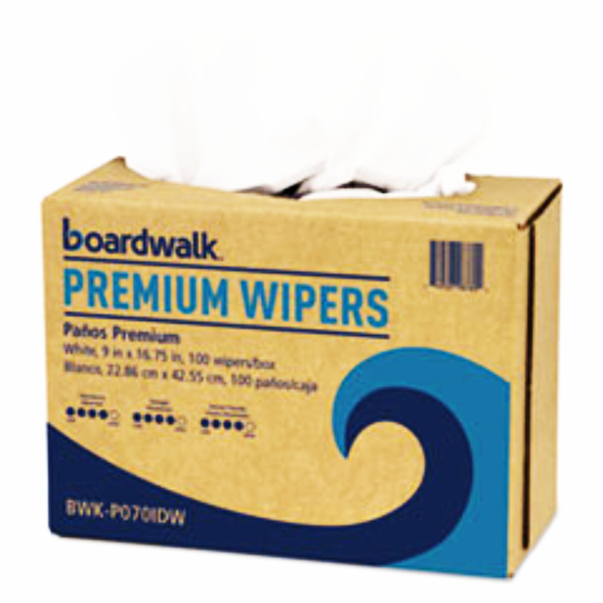 BOARDWALK BWKP070IDW Hydrospun Wipers, White, 9 x 16.75, Carton of 1000