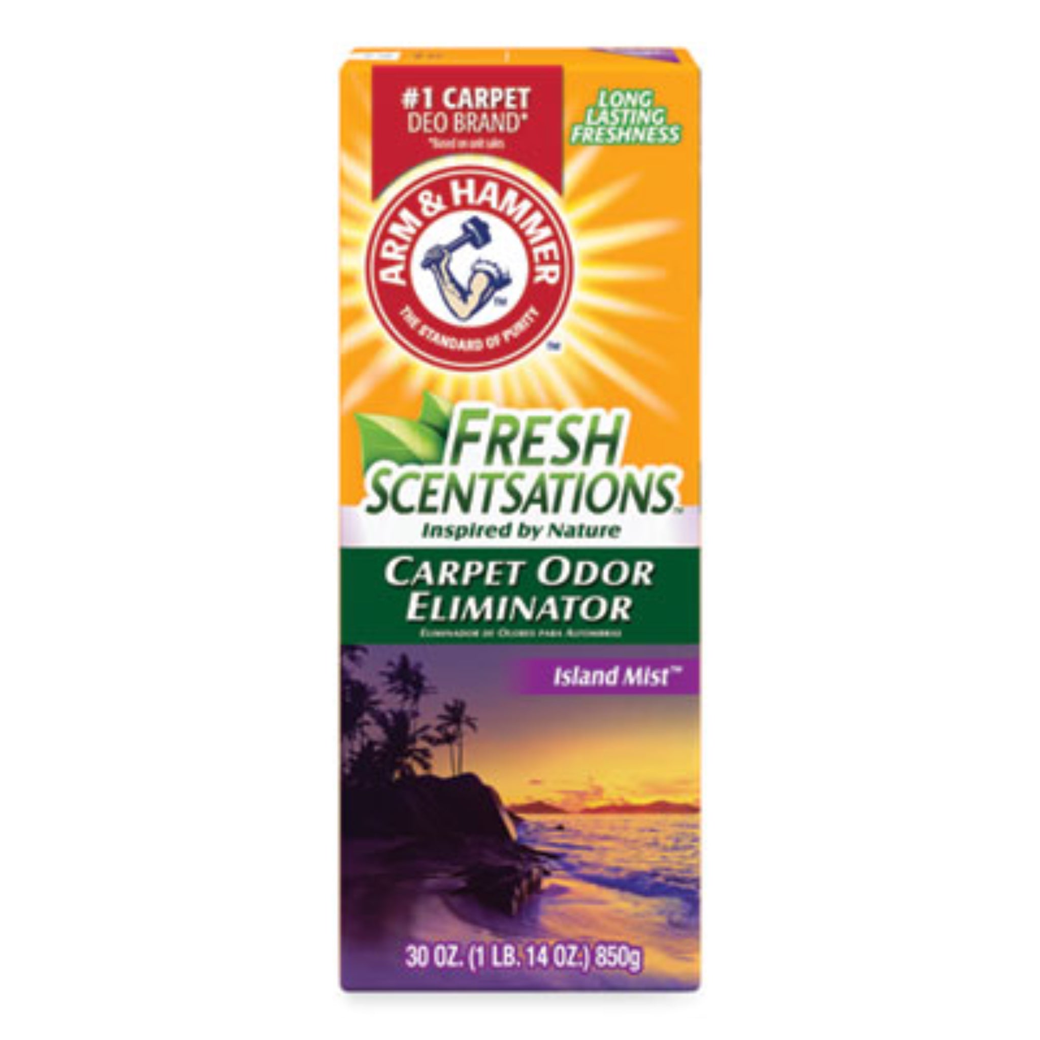 CHURCH & DWIGHT CO., INC CDC3320011535 Fresh Scentsations Carpet Odor Eliminator, Island Mist, 30 Oz Box, Carton of 6