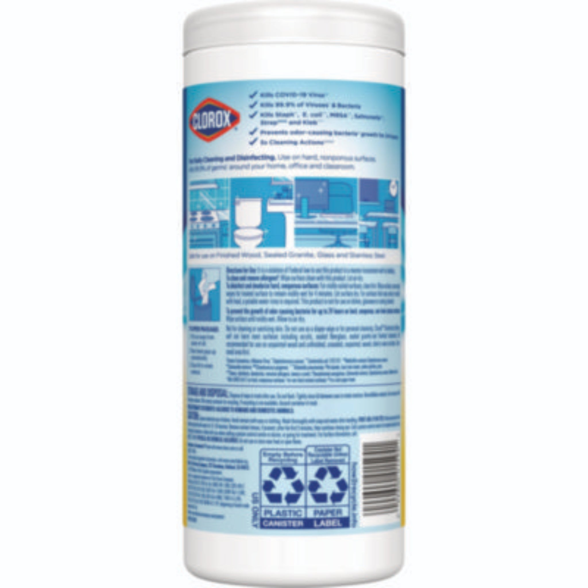 CLOROX SALES CO. CLO01594CT Disinfecting Wipes, Back View