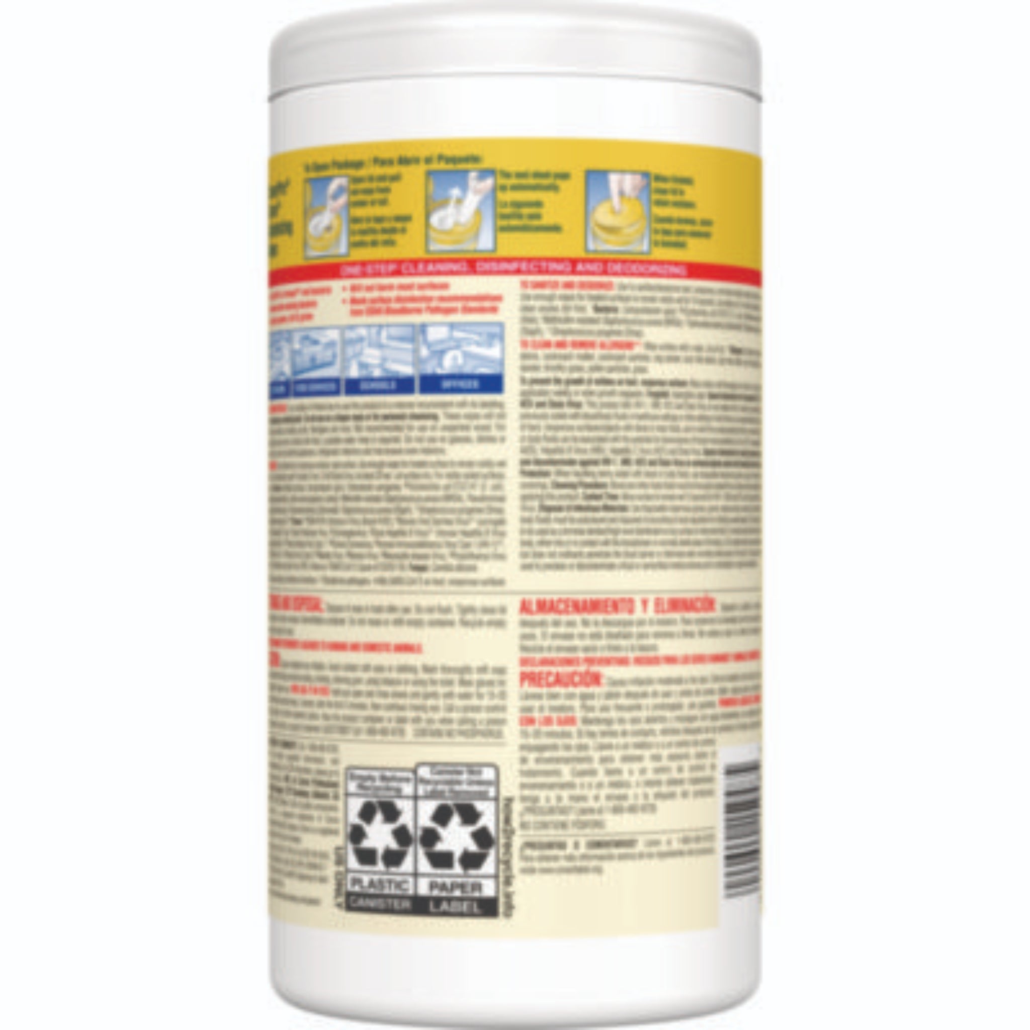 CLOROX SALES CO. CLO15948CT Disinfecting Wipes, Back View
