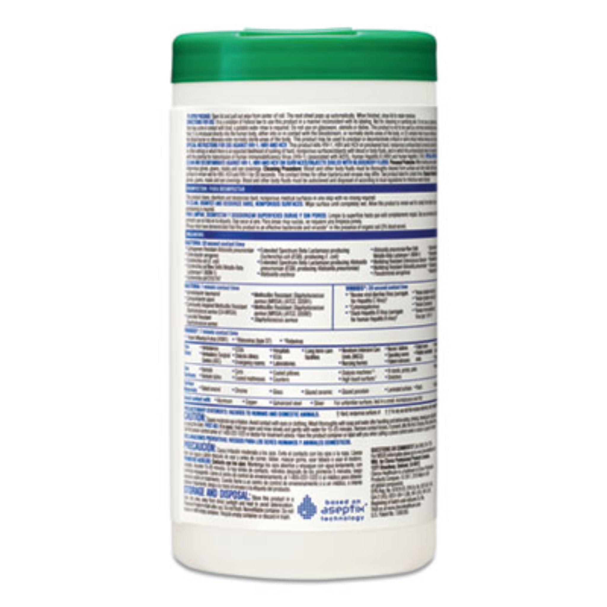 CLOROX SALES CO. CLO30824 Hydrogen Peroxide Cleaner Disinfectant Wipes, Back View