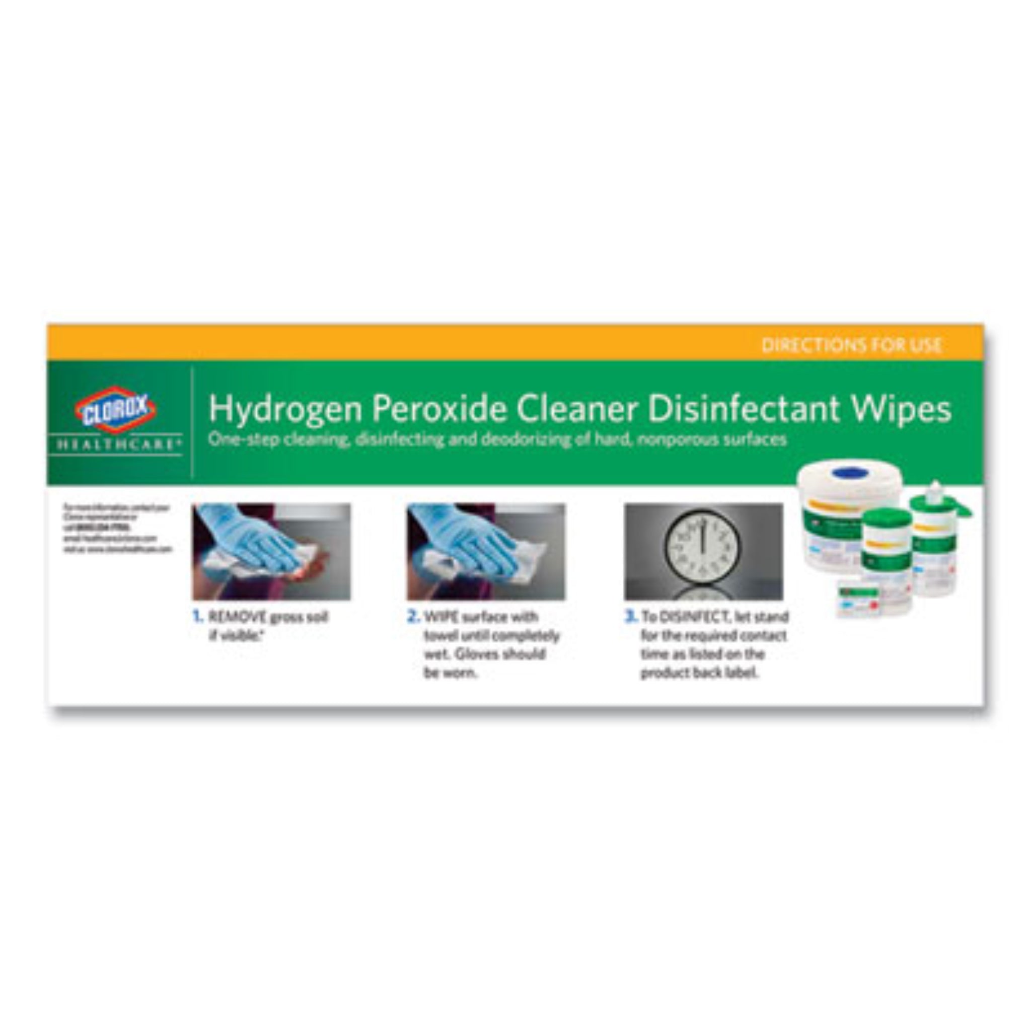CLOROX SALES CO. CLO30824 Hydrogen Peroxide Cleaner Disinfectant Wipes, For Healthcare