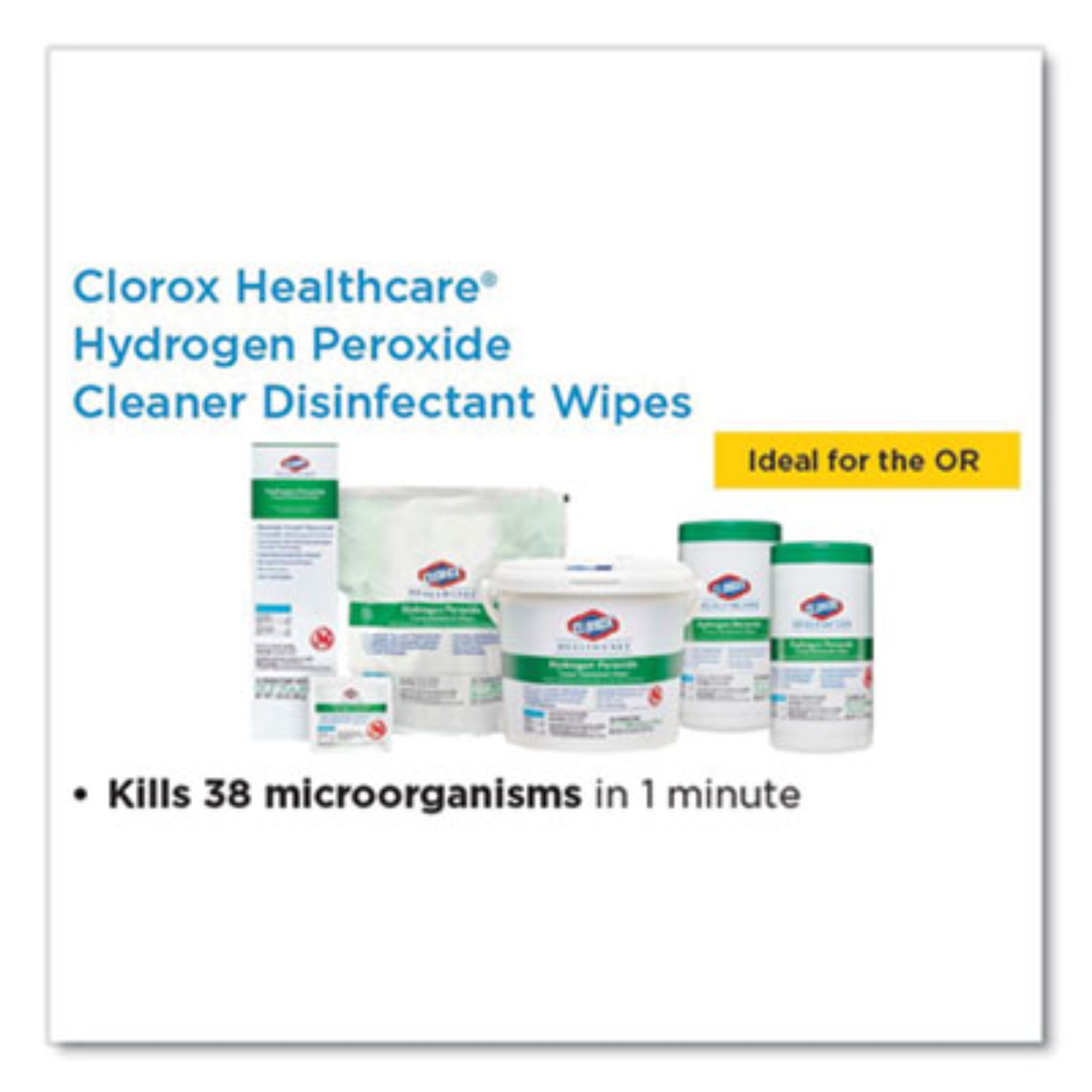 CLOROX SALES CO. CLO30825 Hydrogen Peroxide Cleaner Disinfectant Wipes, For Healthcare