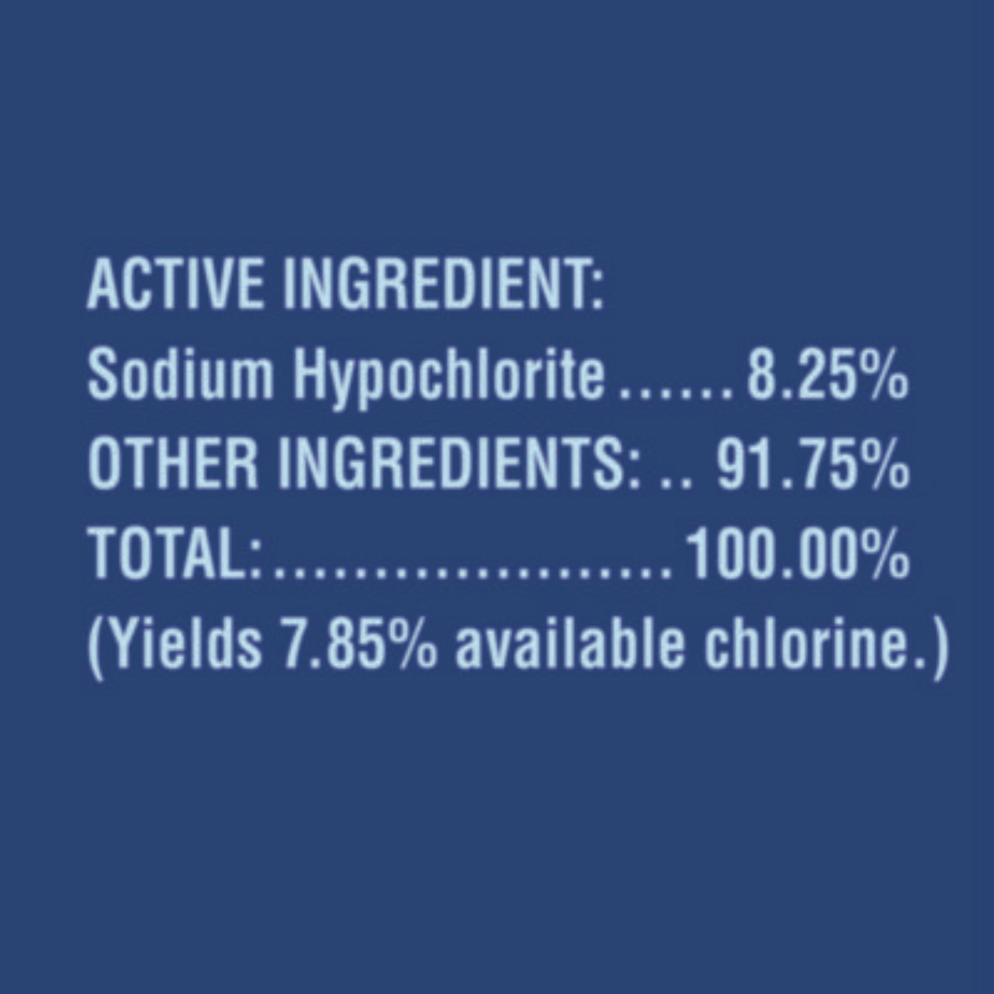CLOROX SALES CO. CLO30966EA Concentrated Germicidal Bleach, Ingredients