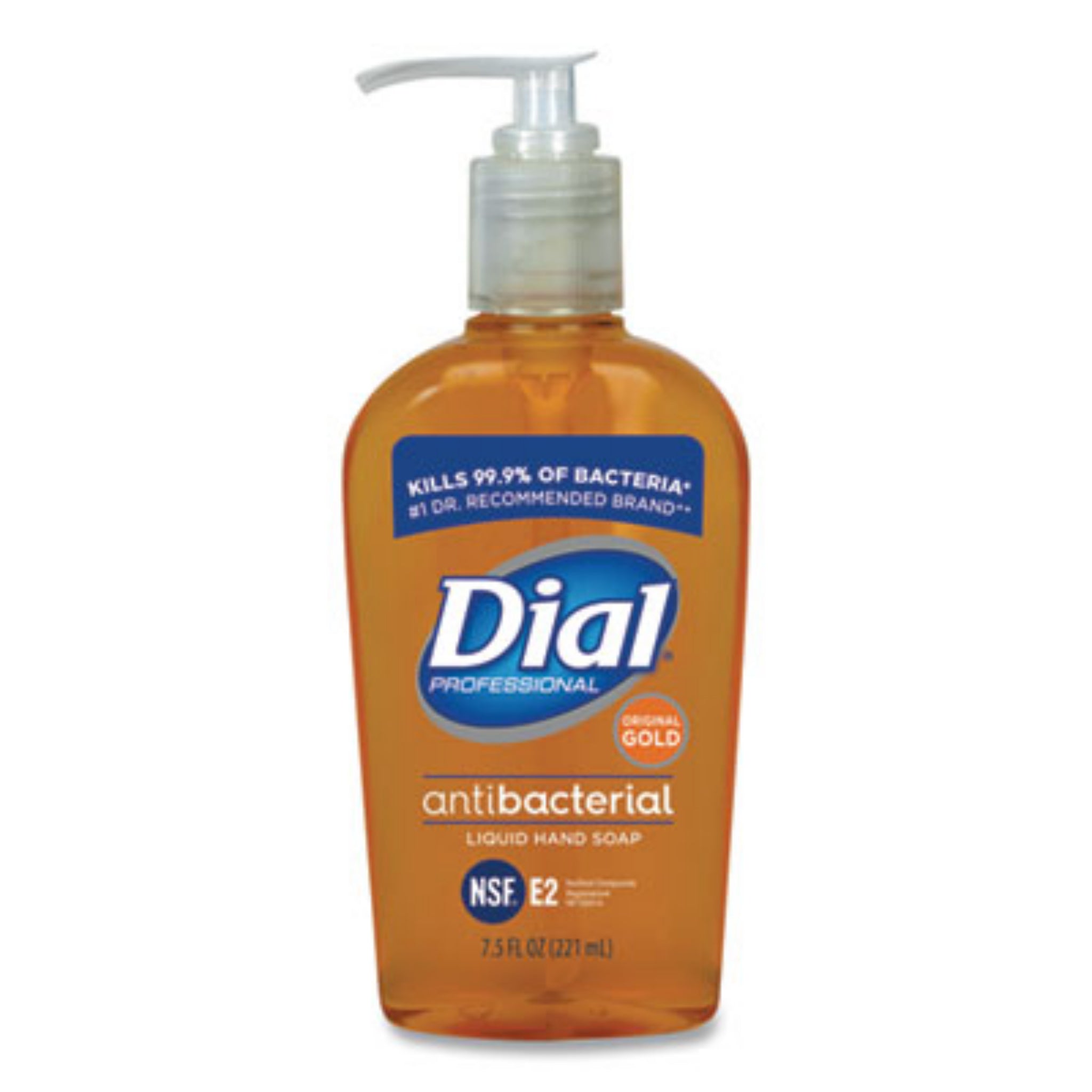 DIAL PROFESSIONAL DIA84014CT Gold Antibacterial Liquid Hand Soap, Floral, 7.5 Oz Pump, Carton of 12