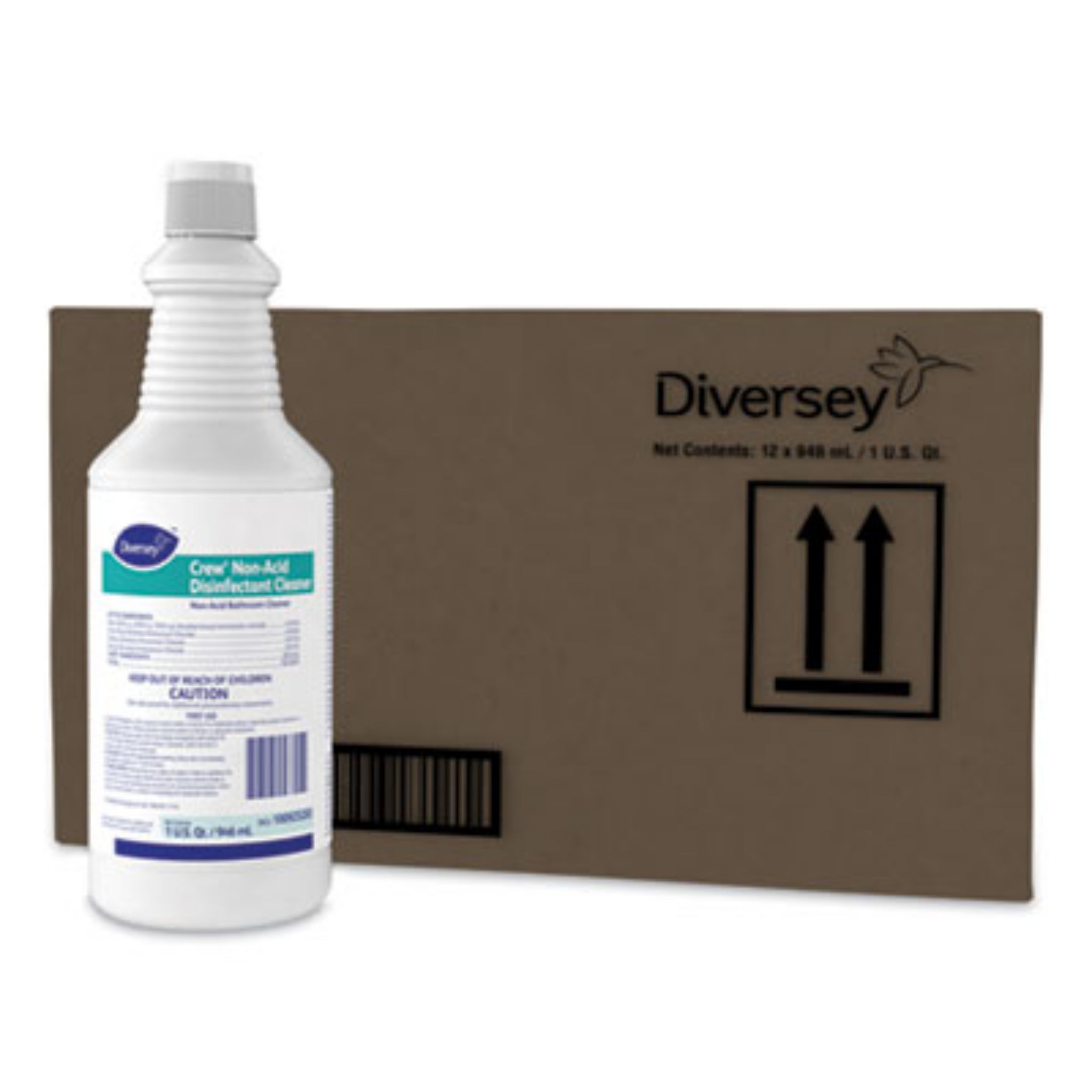 DIVERSEY DVO100925283 Crew Neutral Non-Acid Bowl And Bathroom Disinfectant, Front View with Carton